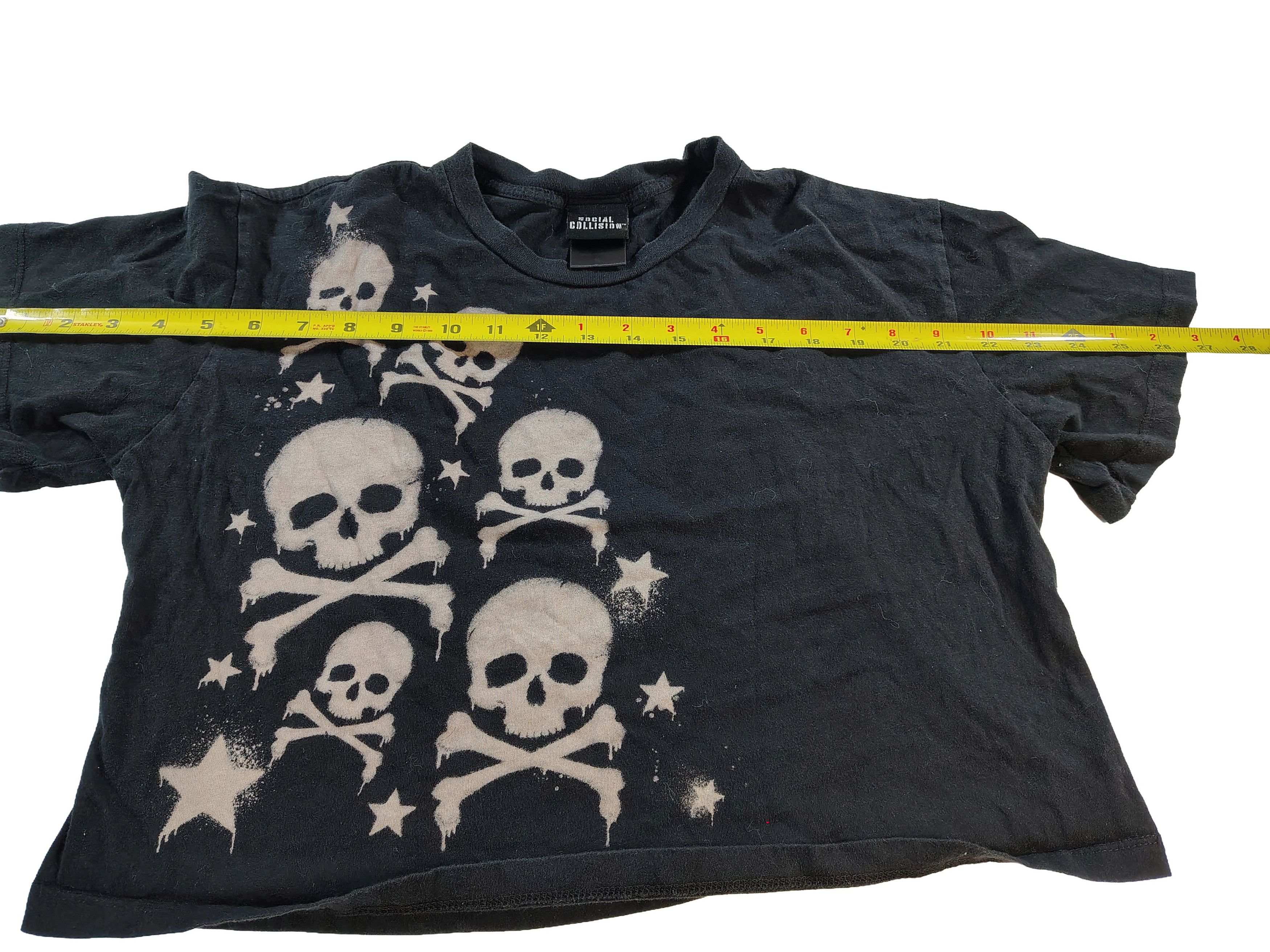Other Women's Large Dripping Skulls Social Collision Crop Top Size L / US 10 / IT 46 - 4 Thumbnail