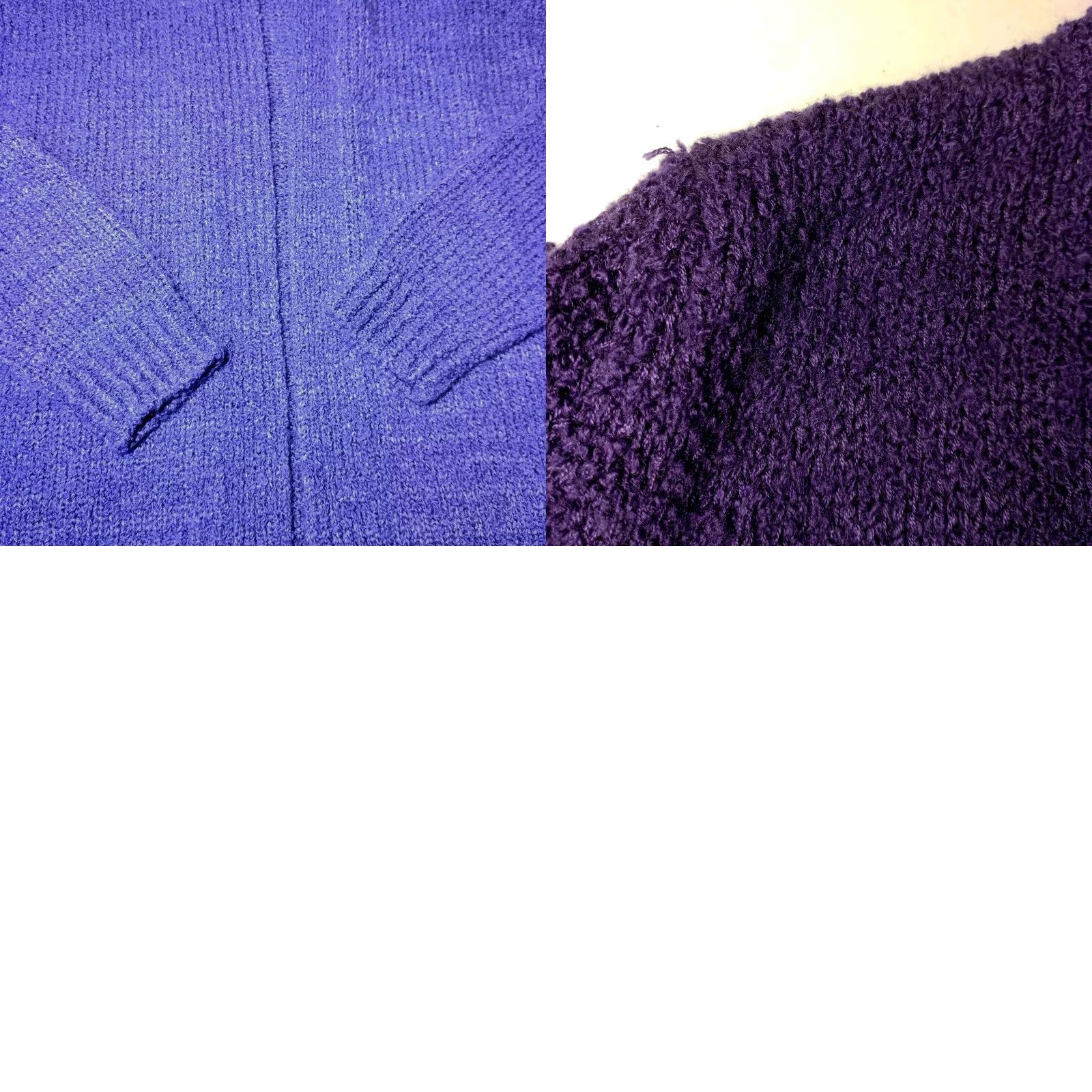 Vintage VINTAGE LeRoy Knitwear Cardigan Sweater Women XL Purple Open Front Grannycore Size XL / US 12-14 / IT 48-50 - 8 Thumbnail