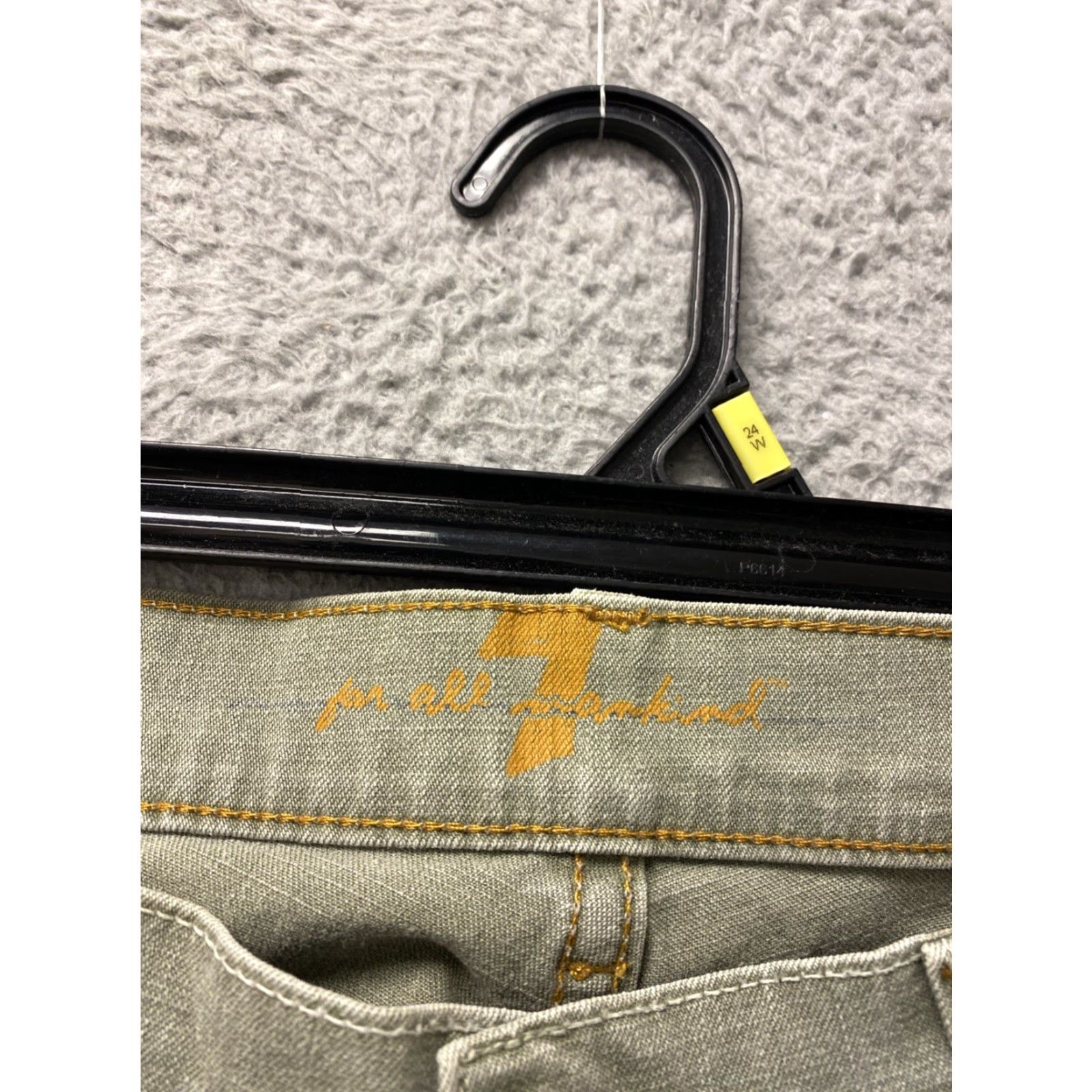 7 For All Mankind 7 For All Mankind Dojo Jeans Women Flared 31x31 Faded Green Womens Jeans Vintage No XS? Size 24" / US 00 / IT 34 - 6 Thumbnail
