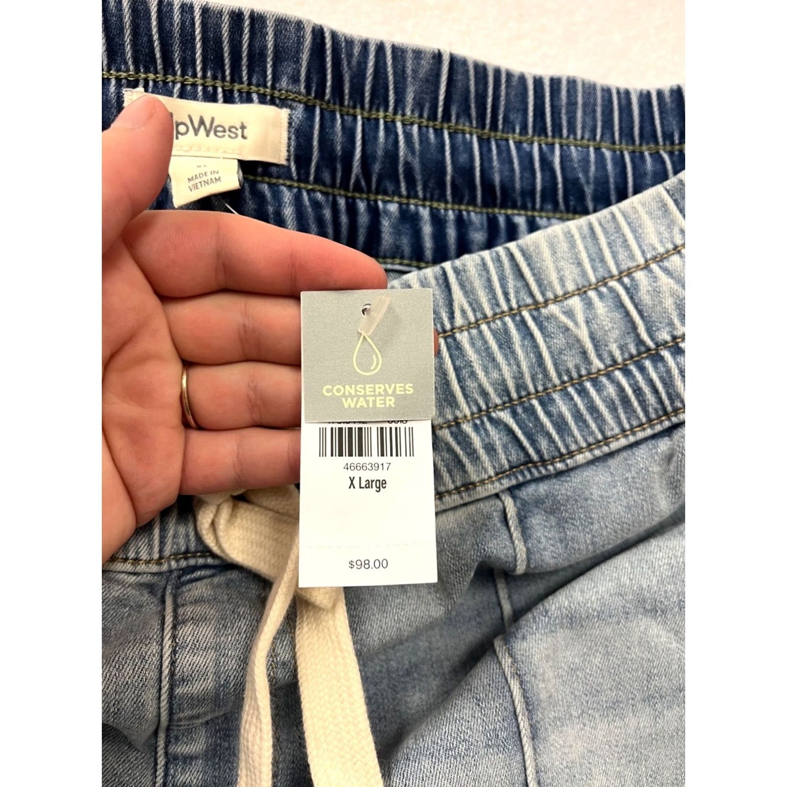 Denime UpWest Womens XL Elastic Waist Wide-Leg Denim Pants Shirt? Size 40" / US 18 - 4 Thumbnail