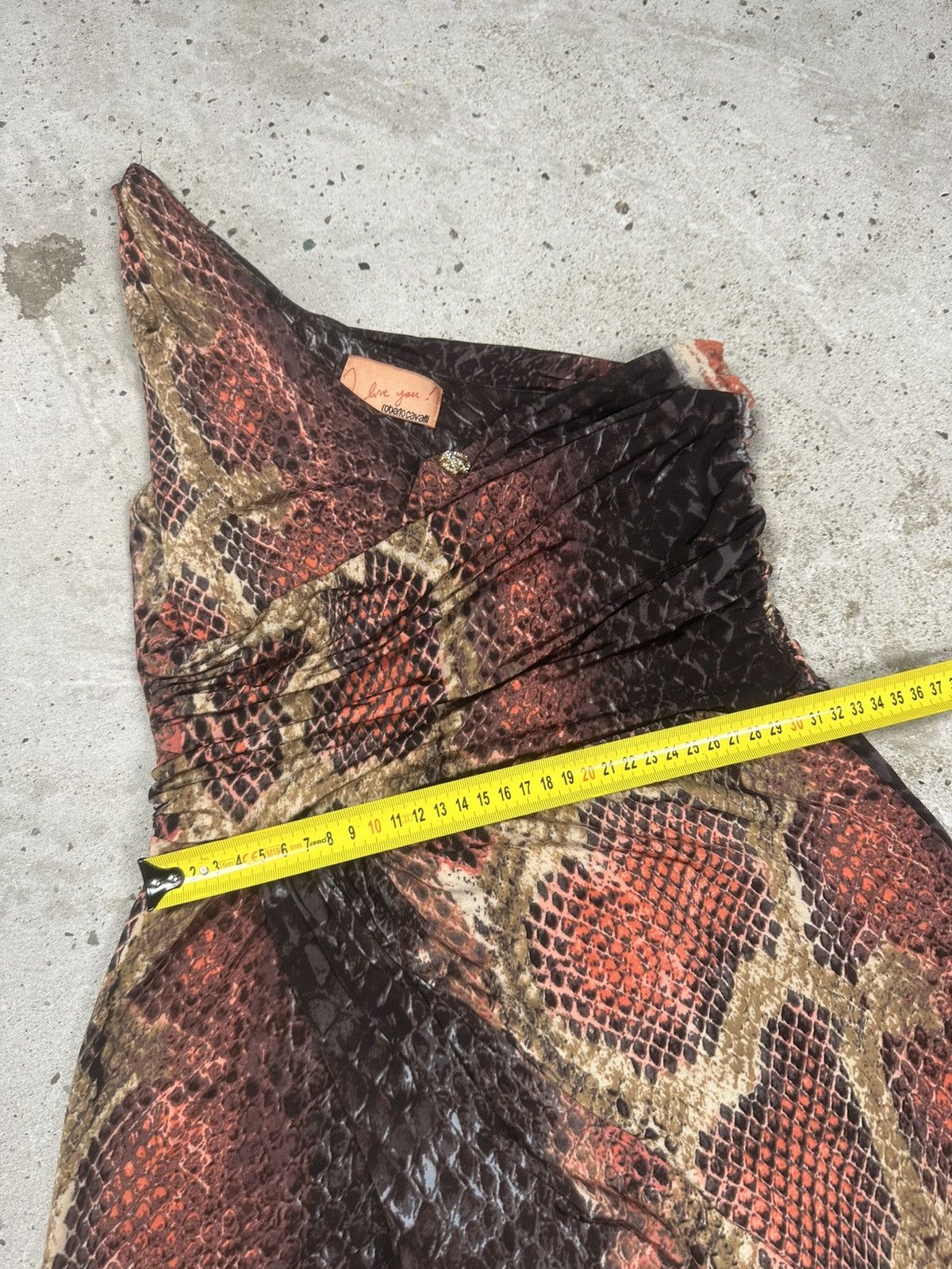 Roberto Cavalli 2000s Roberto Cavalli I Love You Red Snake Print Maxi Dress Size M / US 6-8 / IT 42-44 - 22 Thumbnail