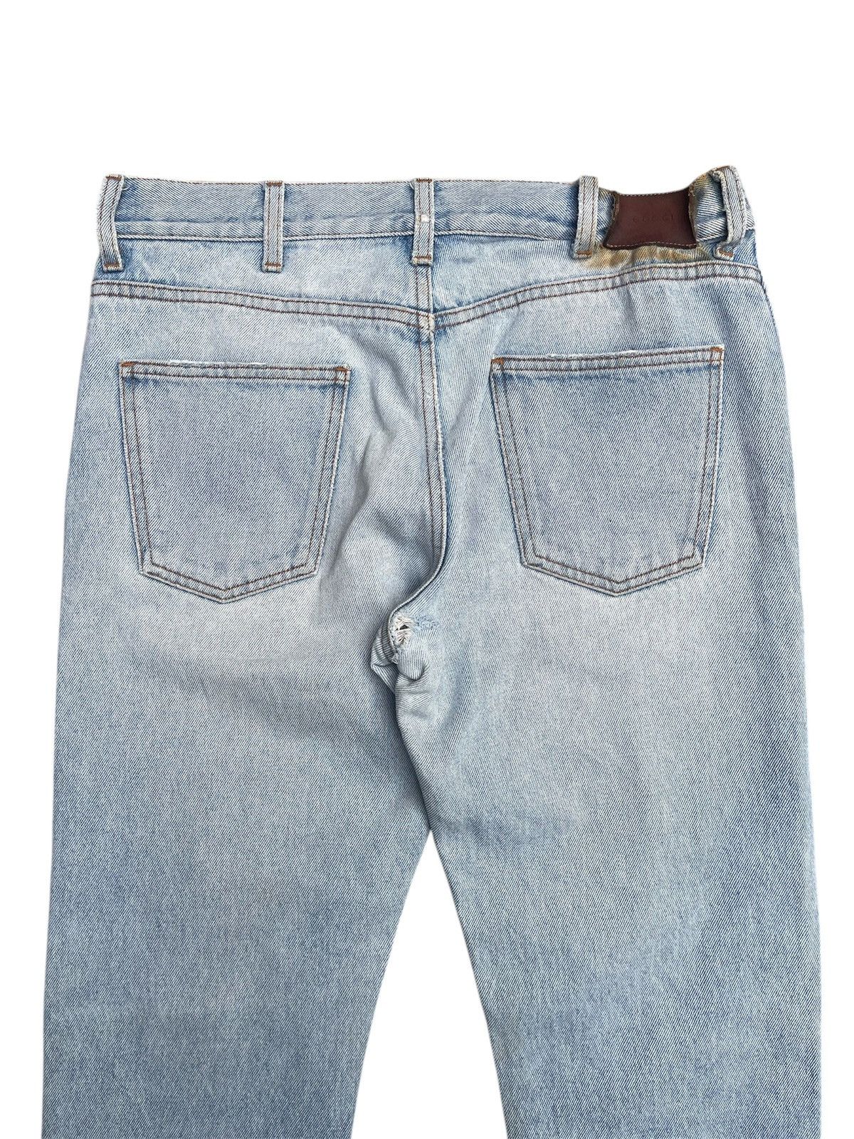Gucci Vintage Gucci Web Stripe Cuff Denim Jeans Distressed Size US 32 / EU 48 - 11 Thumbnail