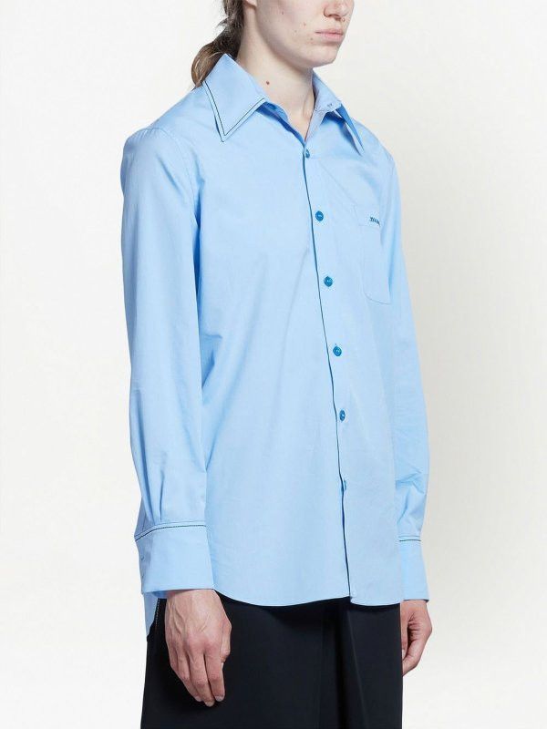 Marni o1y1125 Solid Color Shirt in Light Blue Size XS / US 0-2 / IT 36-38 - 2 Thumbnail