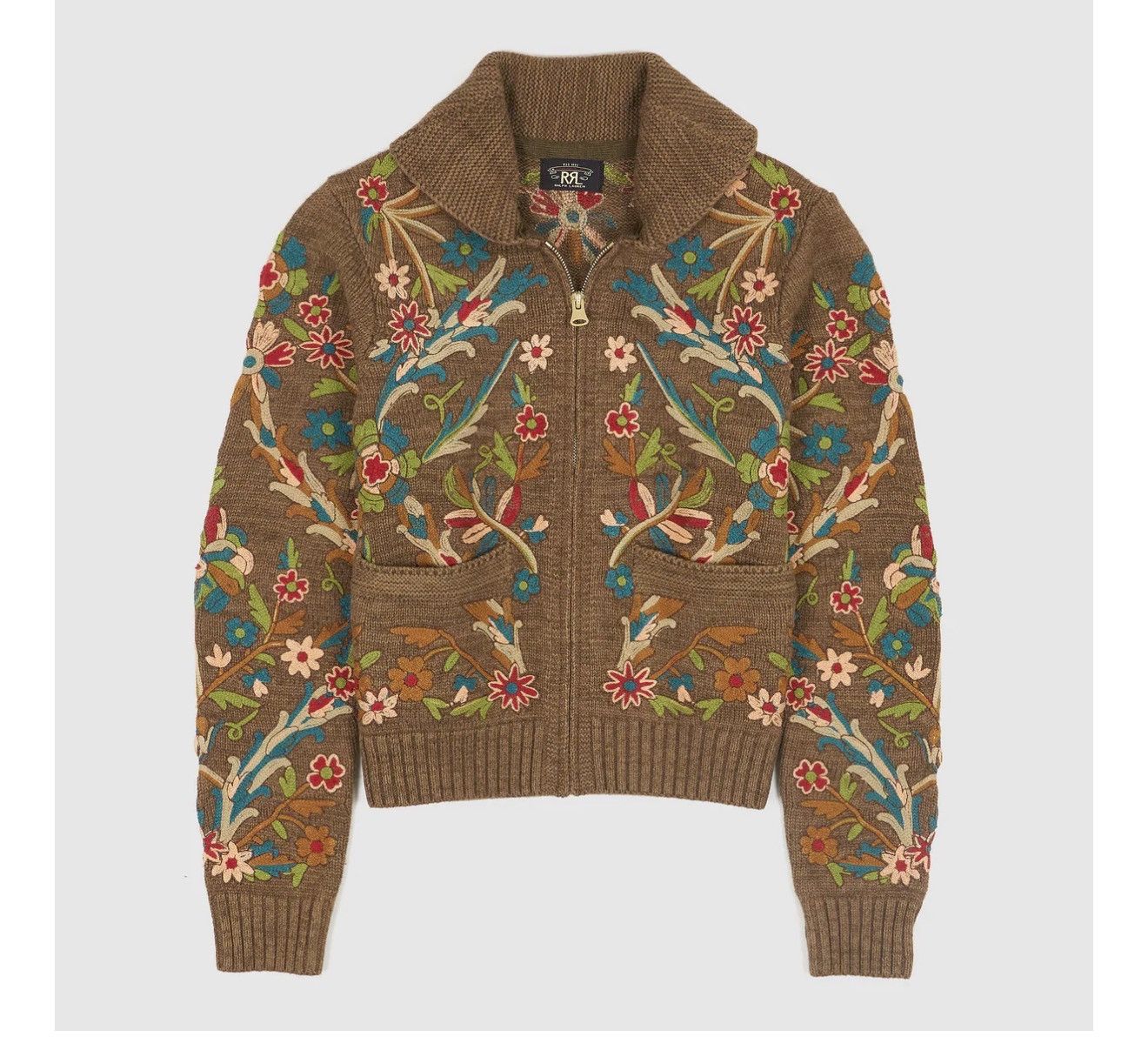 RRL Ralph Lauren Double RL Ladies Zip Flowers Cardigan Size M / US 6-8 / IT 42-44 - 2 Thumbnail