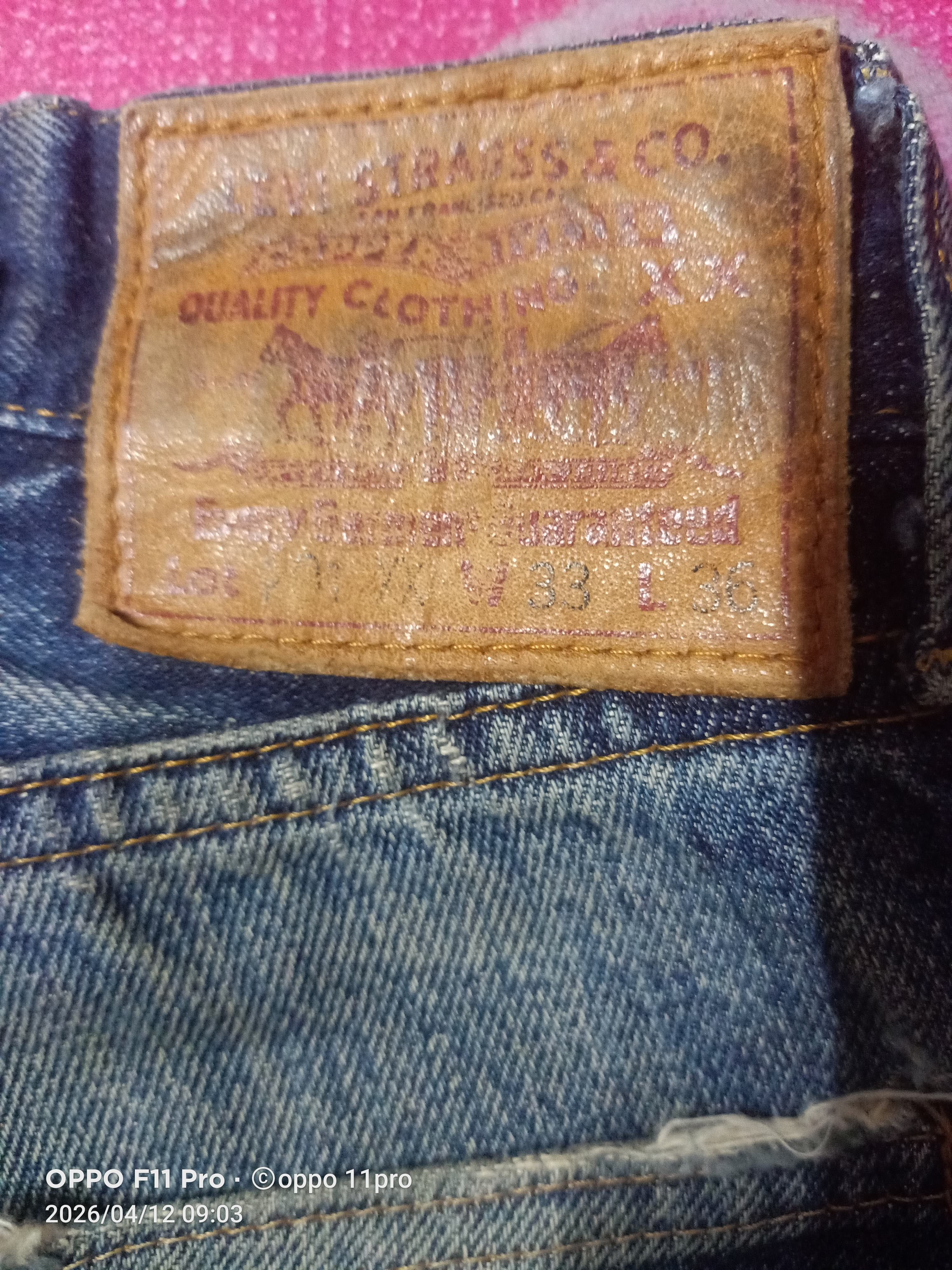 Levi's Vintage Clothing Levis💥 Vintage 201XX LVC BuckleBack Redselvedge 31X30💥 Size US 31 - 4 Thumbnail