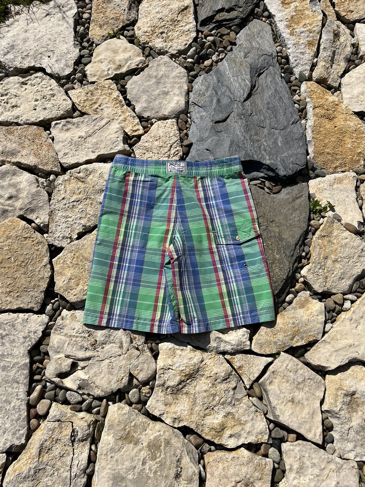 Polo Ralph Lauren × Ralph Lauren × Vintage Vintage 90s Polo Ralph Lauren plaid checked swim shorts pant Size 30" / US 8 / IT 44 - 10 Thumbnail