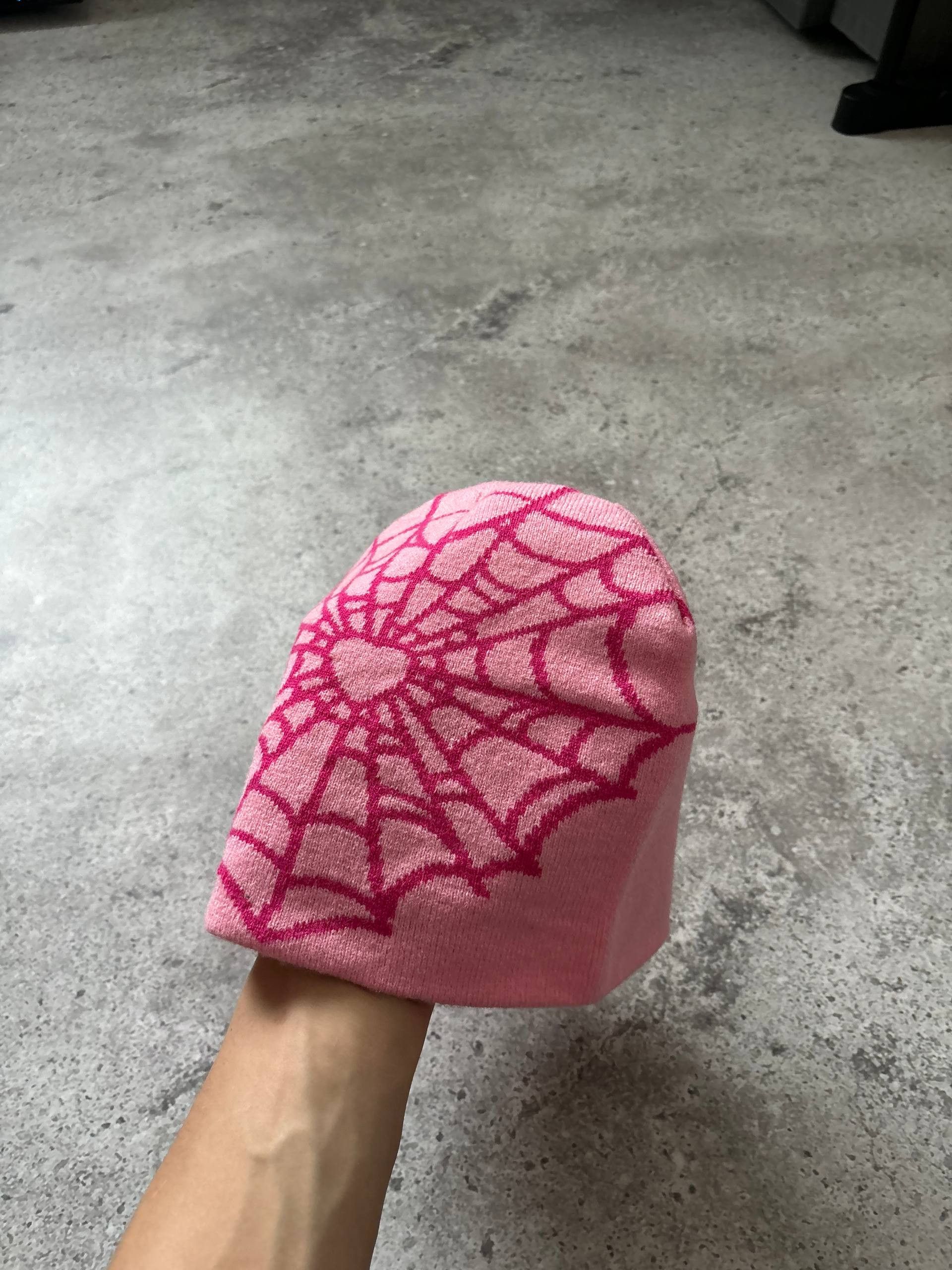 Japanese Brand Y2K Japanese Vintage Spider Web Alt Punk Knitted Pink Hat Size ONE SIZE - 4 Thumbnail