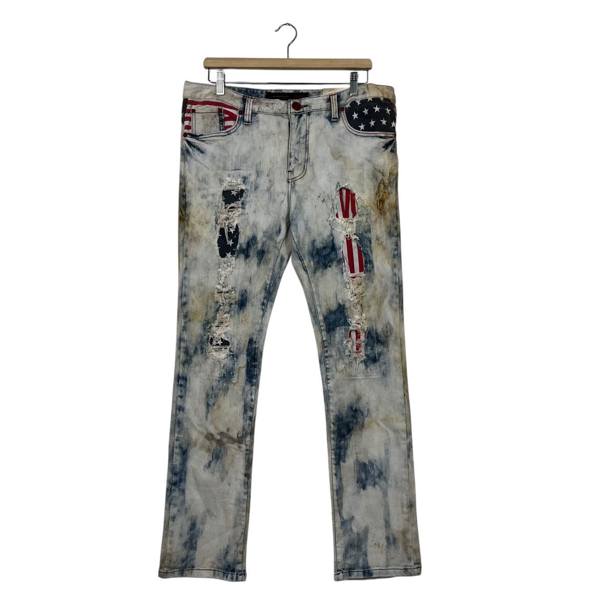 Jean Vintage ILDF Punk Distressed Motive Denim Size US 34 / EU 50 - 1 Thumbnail