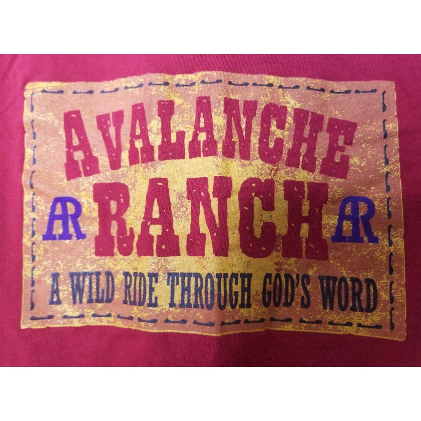 Delta Delta Avalanche Ranch T-Shirt Mens XL Red Graphic Print Crew Neck Short Sleeve 100% Cotton God’s Word Double Side Size US XL / EU 56 / 4 - 4 Thumbnail