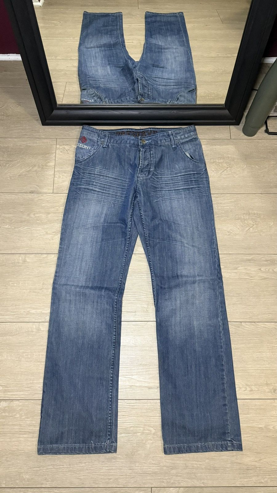 JNCO Y2K 2000s Dragon Embroidered Preserve Straight Stacked Denim Size US 34 / EU 50 - 2 Thumbnail