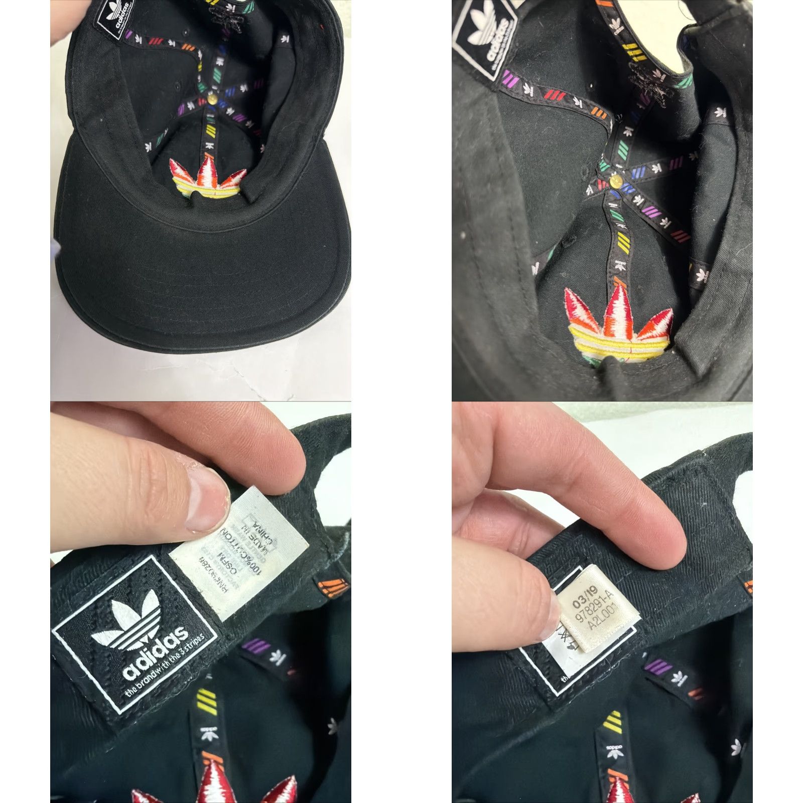 Adidas Adidas Hat Cap Rainbow Trefoil Logo Black Dad Cap OSFM Strapback Love Pride Cap Hat Size ONE SIZE - 10 Thumbnail