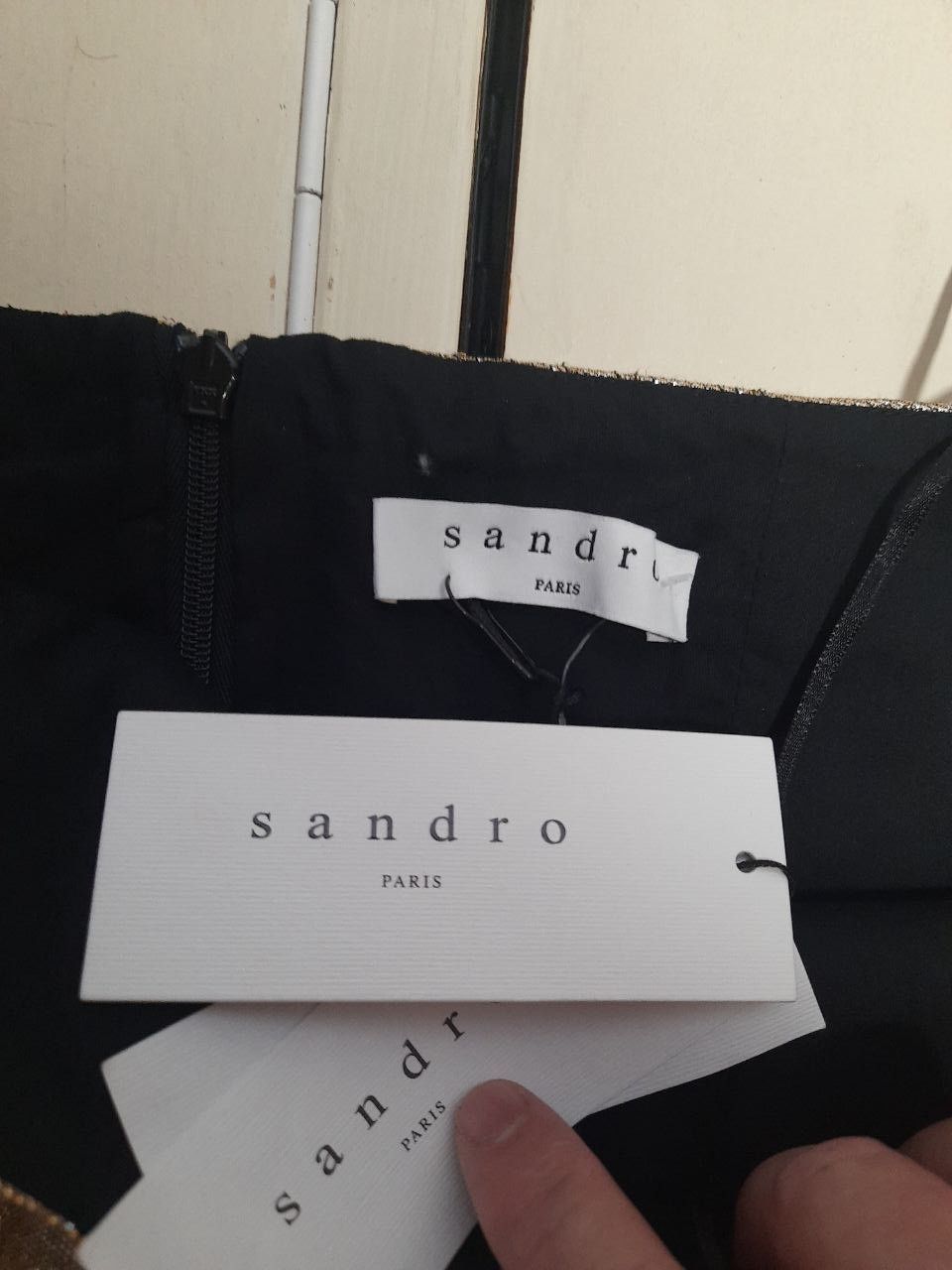 Designer × Sandro Sandro Dress Size S NWT Gold Metallic Open Shoulders Size S / US 4 / IT 40 - 10 Thumbnail