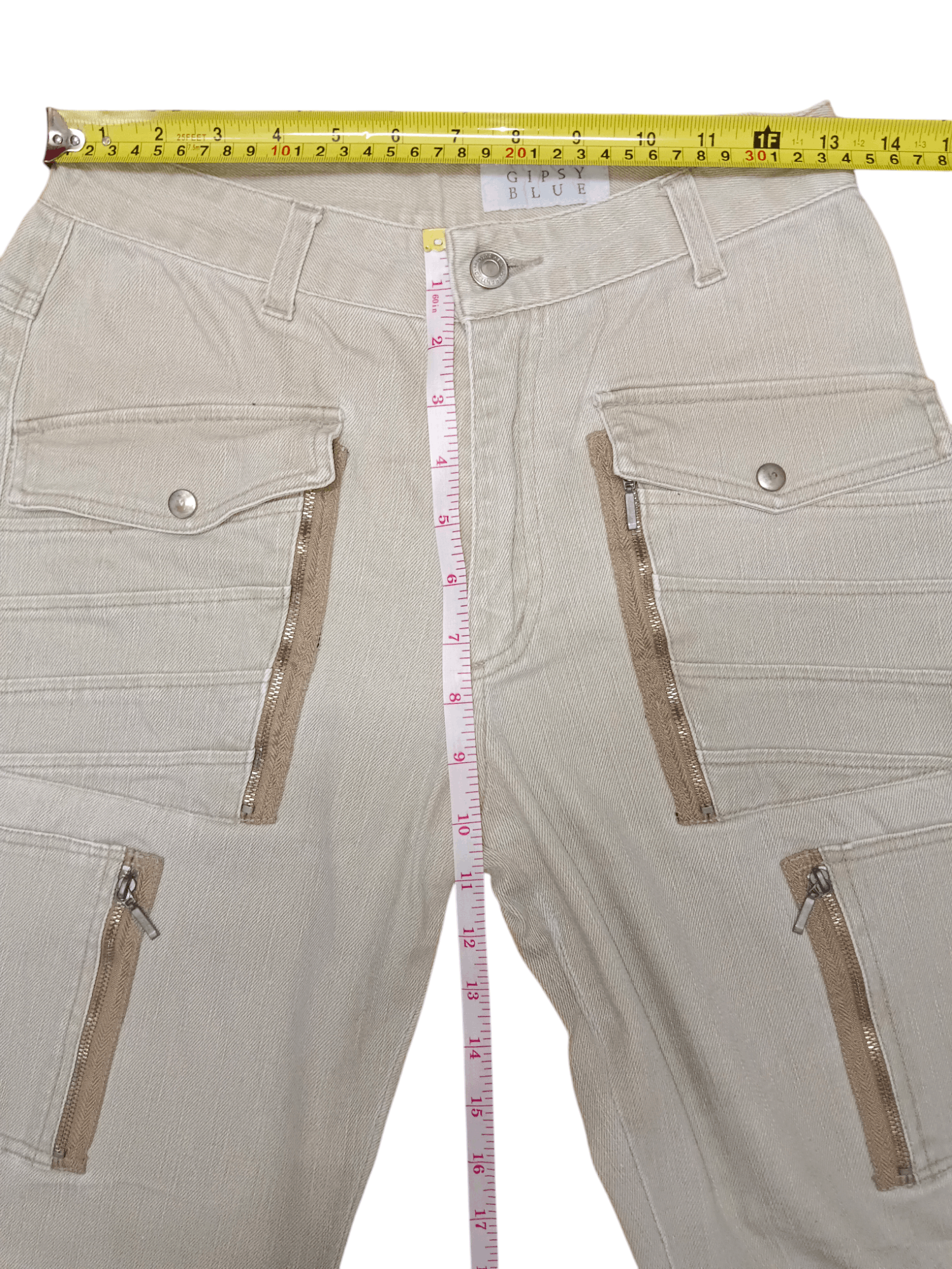 Gypsy Gipsy Blue Multi Pocket Flare Jeans Size 26" / US 2 / IT 38 - 7 Thumbnail