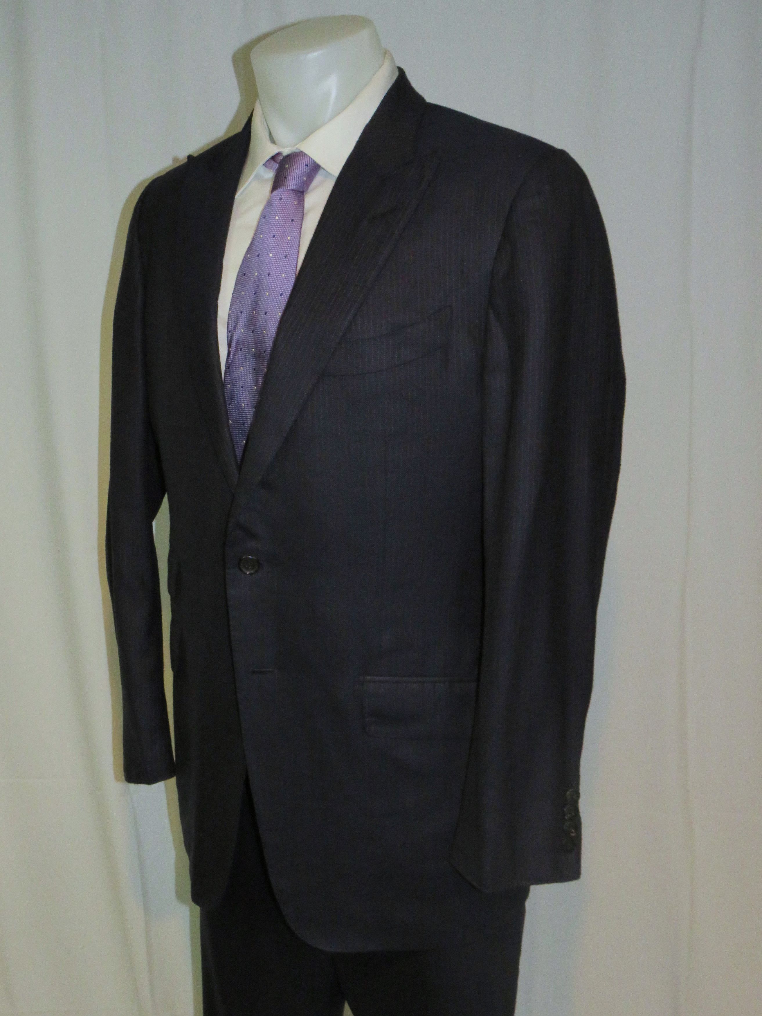 Tom Ford O'Connor Blue Stripe Silk Blend Current Two Button Suit 44L Size 44L - 8 Thumbnail