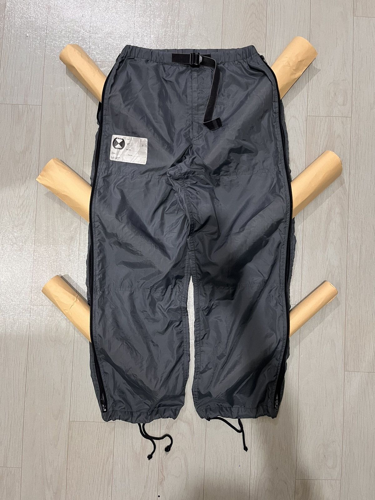 90s Final Home Gunmetal Survival zipper pants