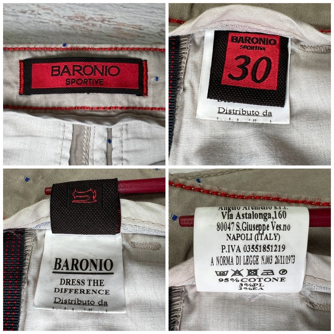 Other Baronio Sportive Slim Chino Khaki Micro Dot Size 30x28 Size US 30 / EU 46 - 3 Thumbnail