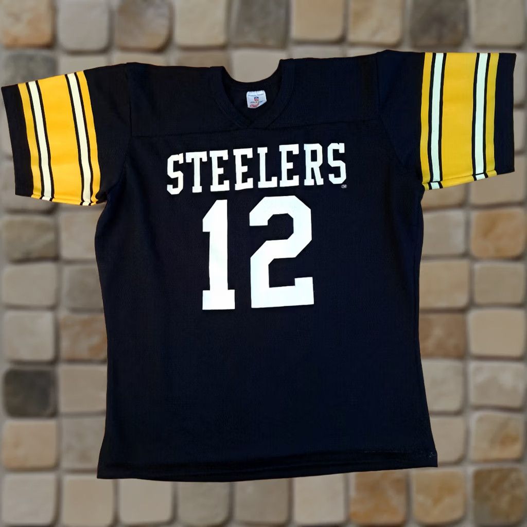 Vintage Vintage Pittsburgh Steelers Football Jersey #12 Terry Bradshaw Single Stitch USA Size US L / EU 52-54 / 3 - 1 Thumbnail