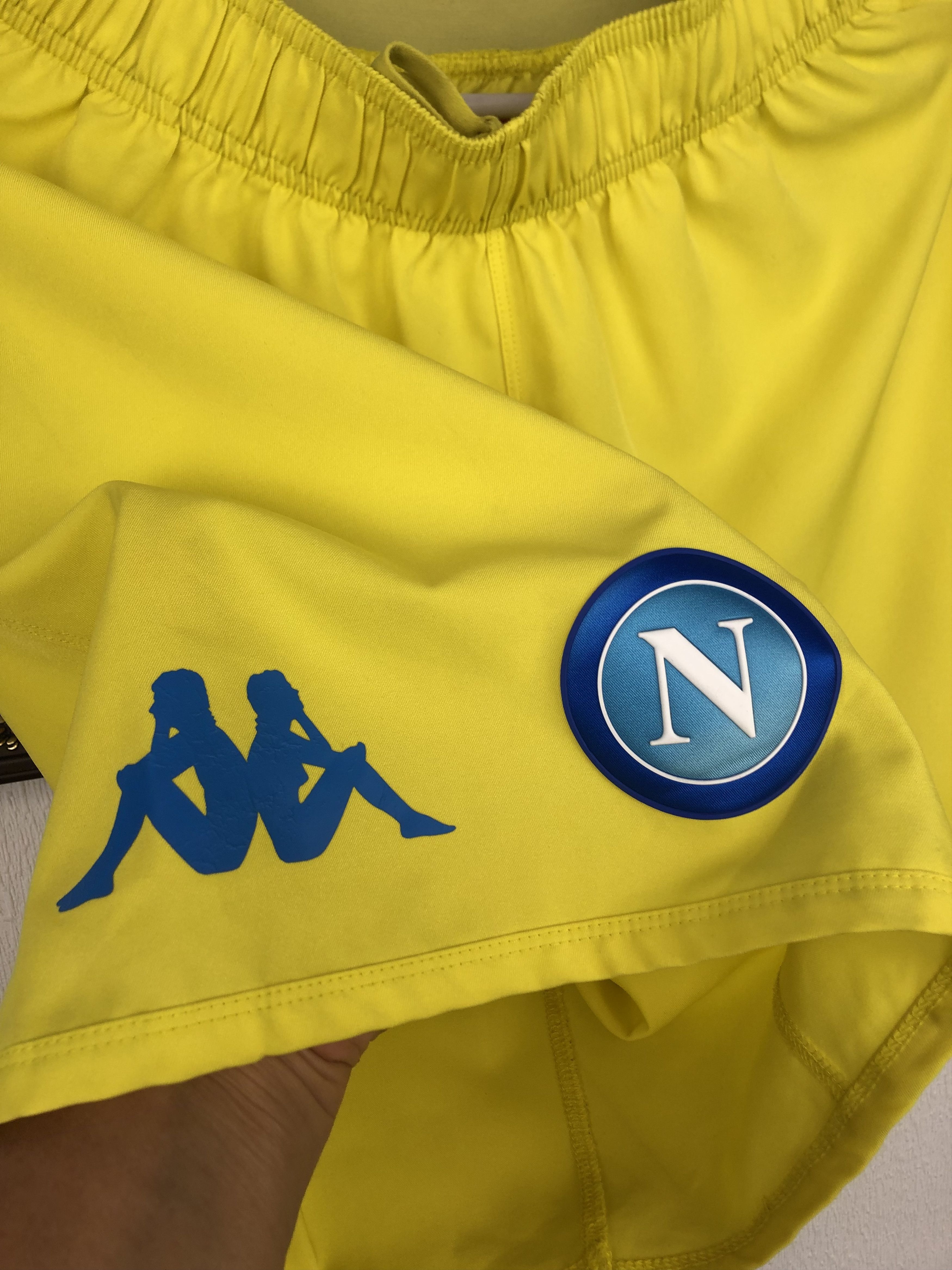 Kappa Napoli Football Shorts Yellow Athletic Mens Soccer Track Size US 32 / EU 48 - 3 Thumbnail