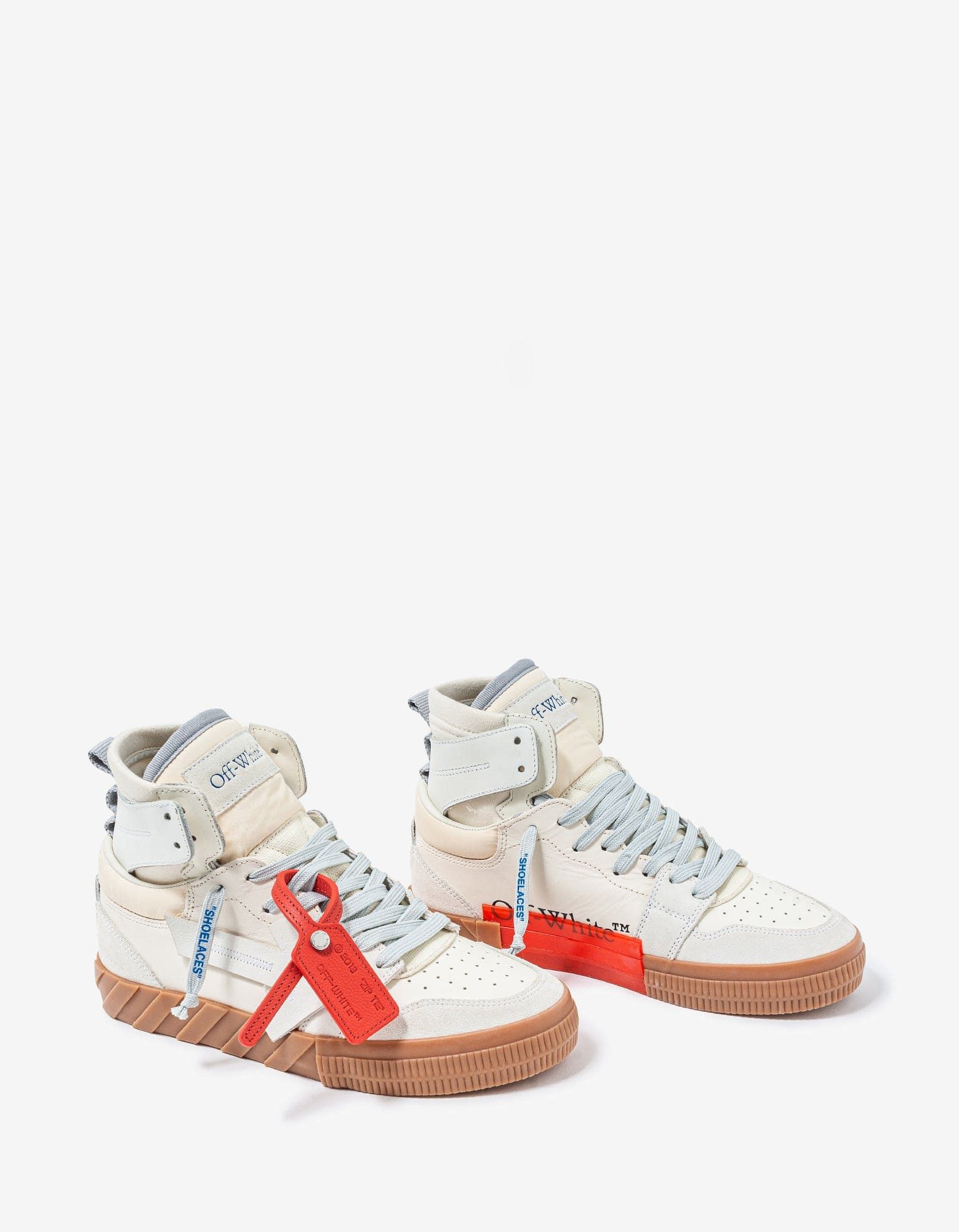 image of Off White Floating Arrow White High Top Trainers Shoes, Men's (Size 8)