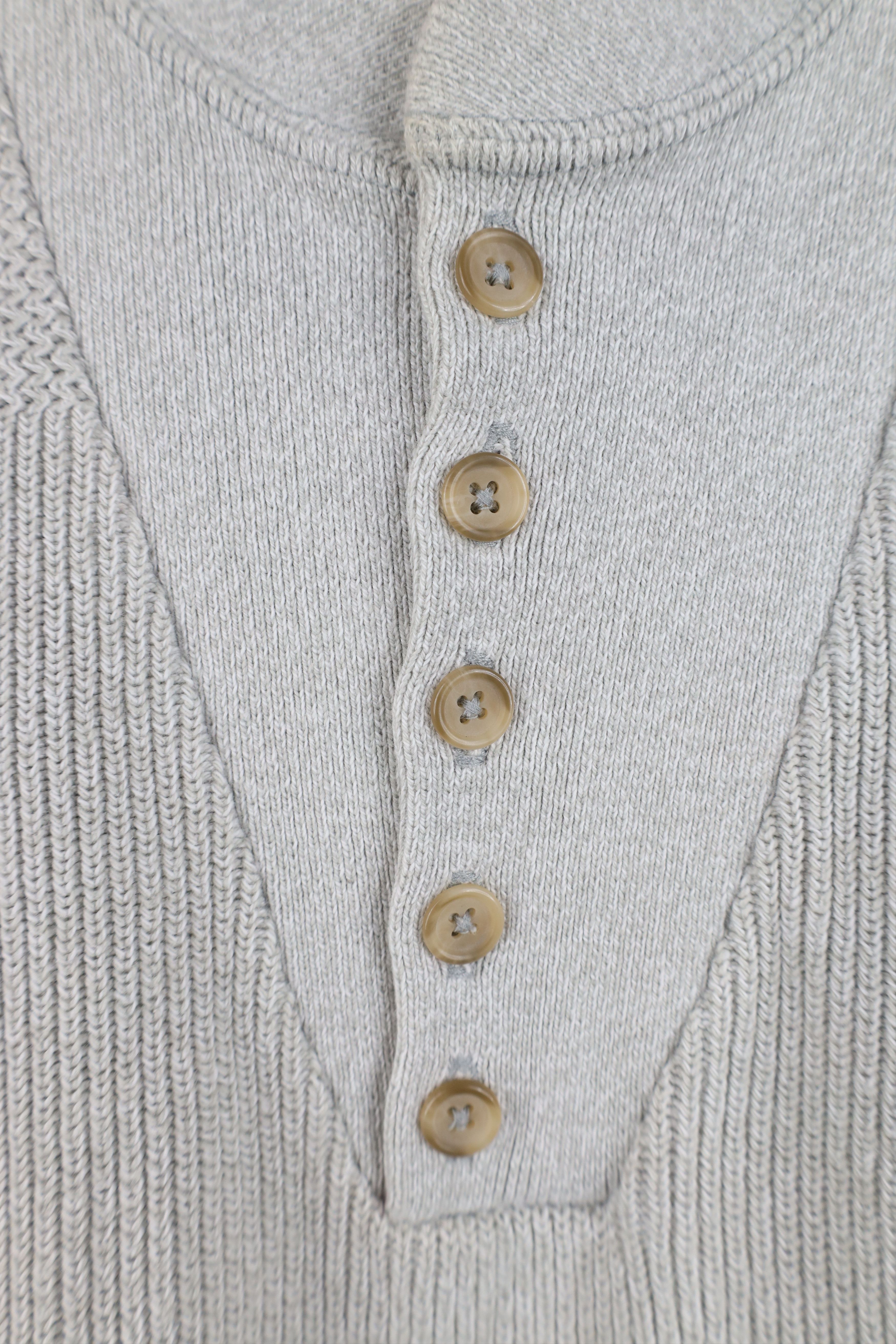 L.L. Bean Vintage 70s LL Bean Ribbed Knit Henley Sweater Gray USA Size US L / EU 52-54 / 3 - 6 Thumbnail