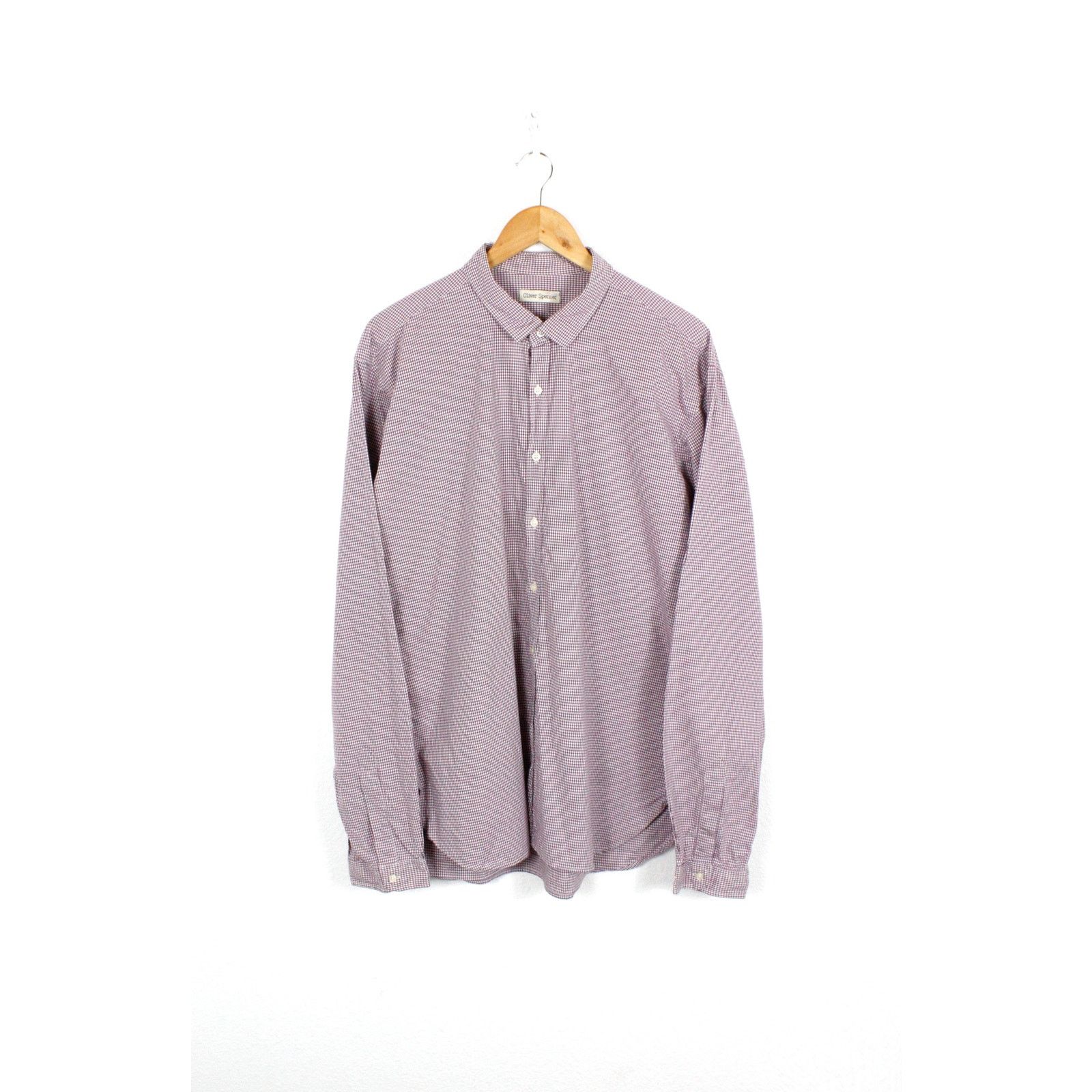 Oliver Spencer Oliver Spencer Burgundy Check Heritage Shirt Size US XL / EU 56 / 4 - 1 Thumbnail
