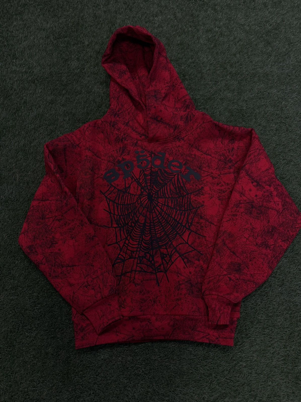 Sp5der Worldwide Red Camo Hoodie Size Small New