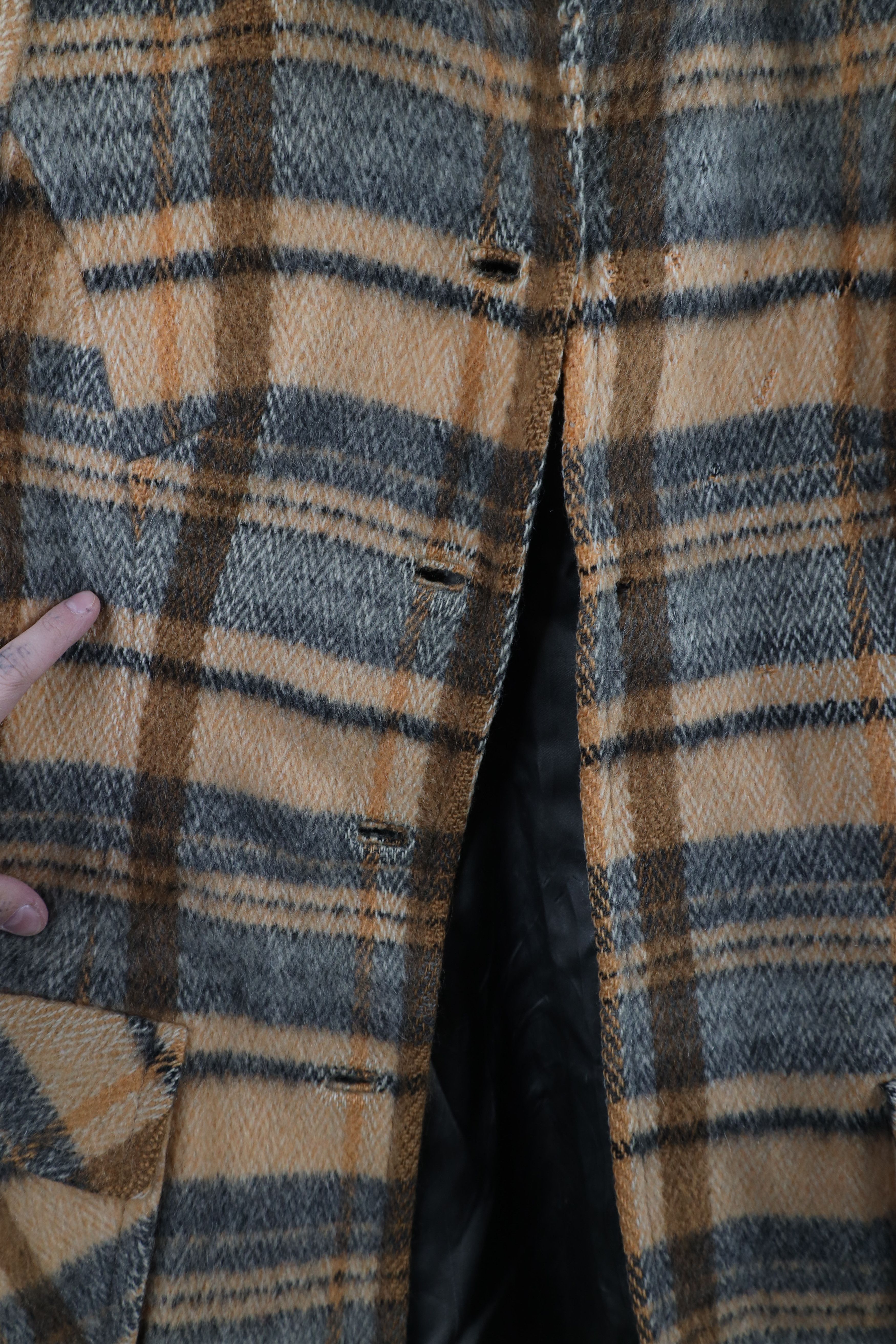 Vintage Vintage 60s Rockabilly Wool Collared Jacket Coat Plai USA Size M / US 6-8 / IT 42-44 - 4 Thumbnail