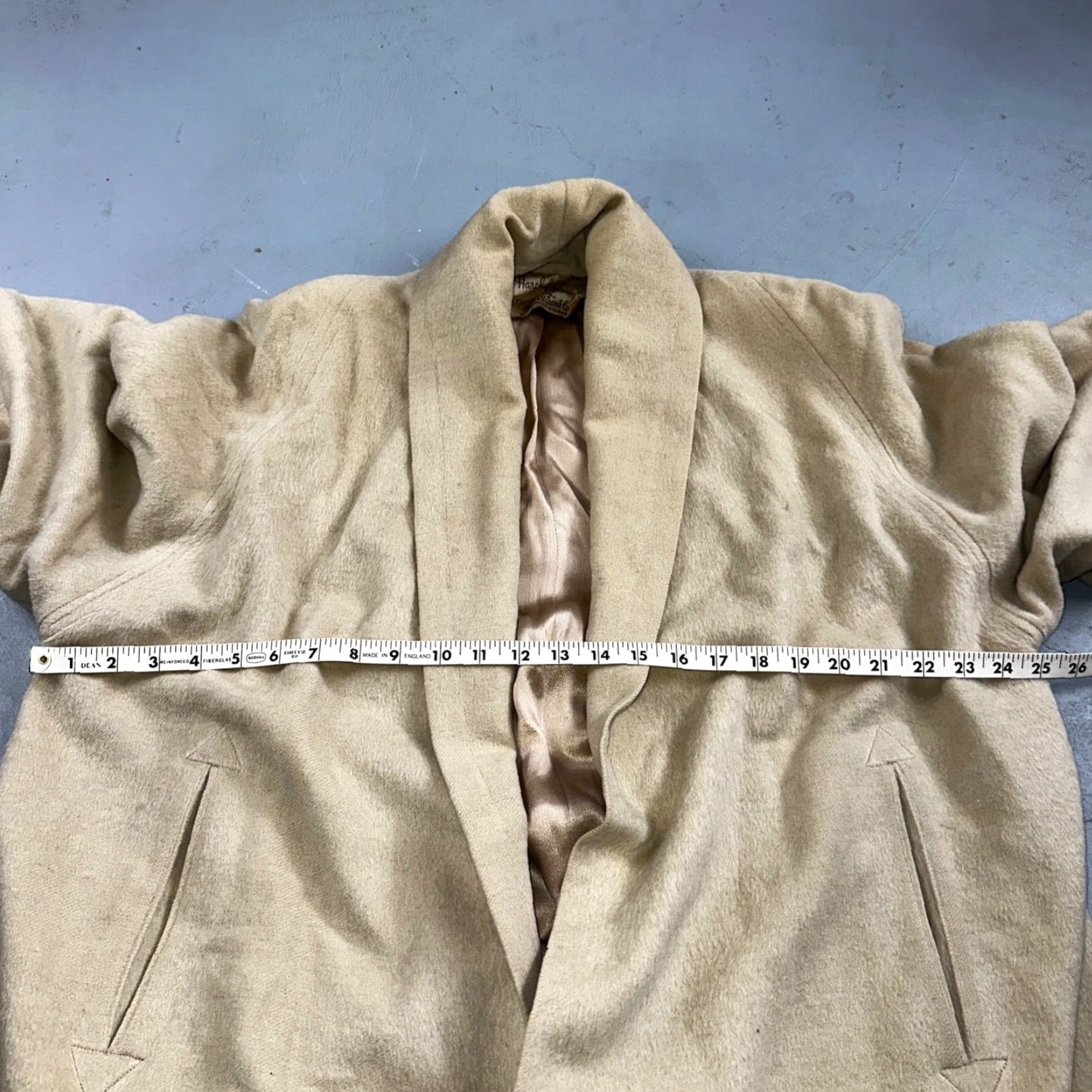 Vintage VTG 60s Forstmann Beige Penny Lane Pure Wool Overcoat XL Women Fur Trim Brown Foxes 100% Wool Coat Size XL / US 12-14 / IT 48-50 - 6 Thumbnail
