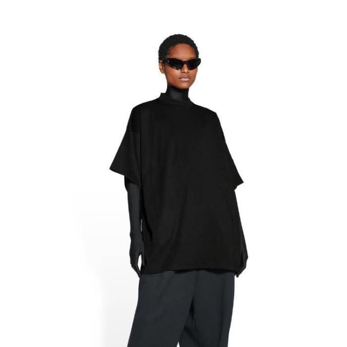 Balenciaga o1s1wg111124 Tubular Medium Fit T-Shirt in Black Size M / US 6-8 / IT 42-44 - 4 Thumbnail