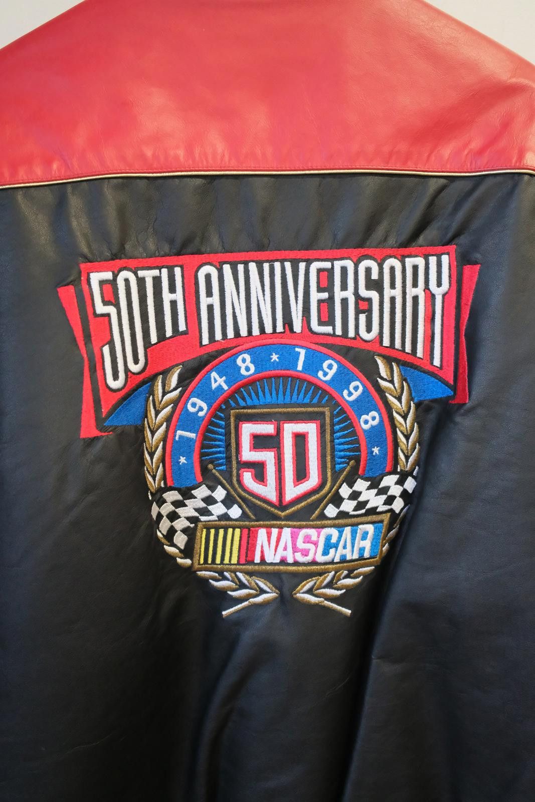 Chase Authentics 90s Chase Authentic 50th Anniversary Nascar Leather Jacket Size L / US 10 / IT 46 - 4 Thumbnail