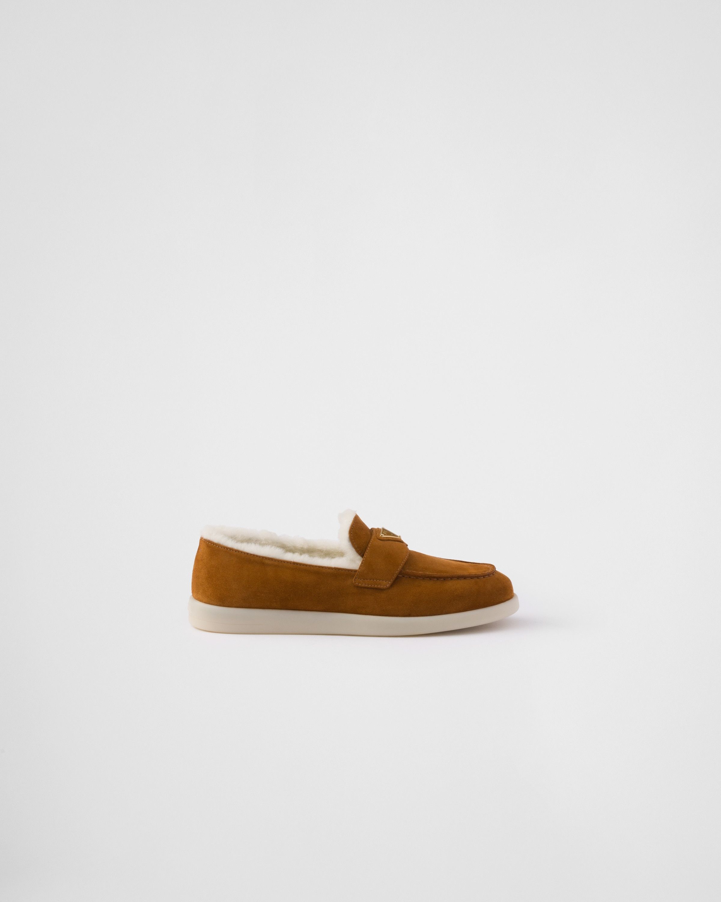 Prada o1la1rc1a0925 Suede and Shearling Loafers in Brown Size US 11 / EU 44 - 2 Thumbnail