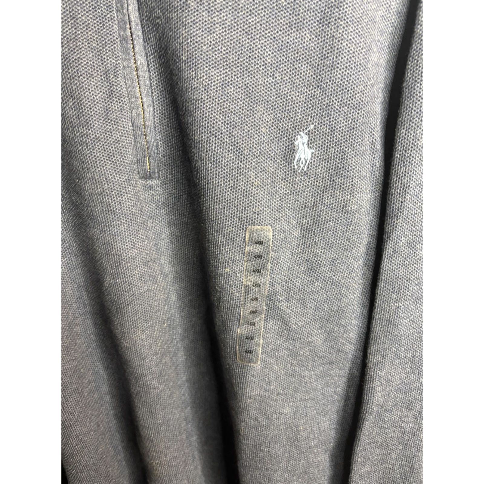 Polo Ralph Lauren Polo Ralph Lauren Sweater Mens Big 4XB Blue 1/4 Zip Mock Neck Pony pullover Knit Cotton Size US XXL / EU 58 / 5 - 3 Thumbnail