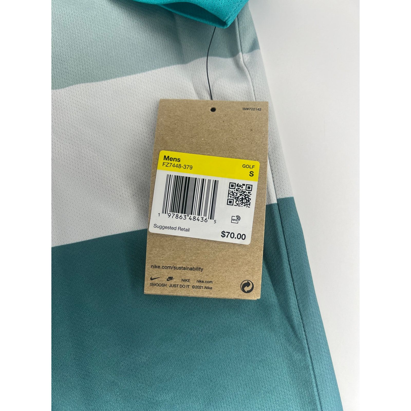 Nike Nike Victory Dri-FIT Golf Polo Bold Stripe Green Teal Size US S / EU 44-46 / 1 - 5 Thumbnail