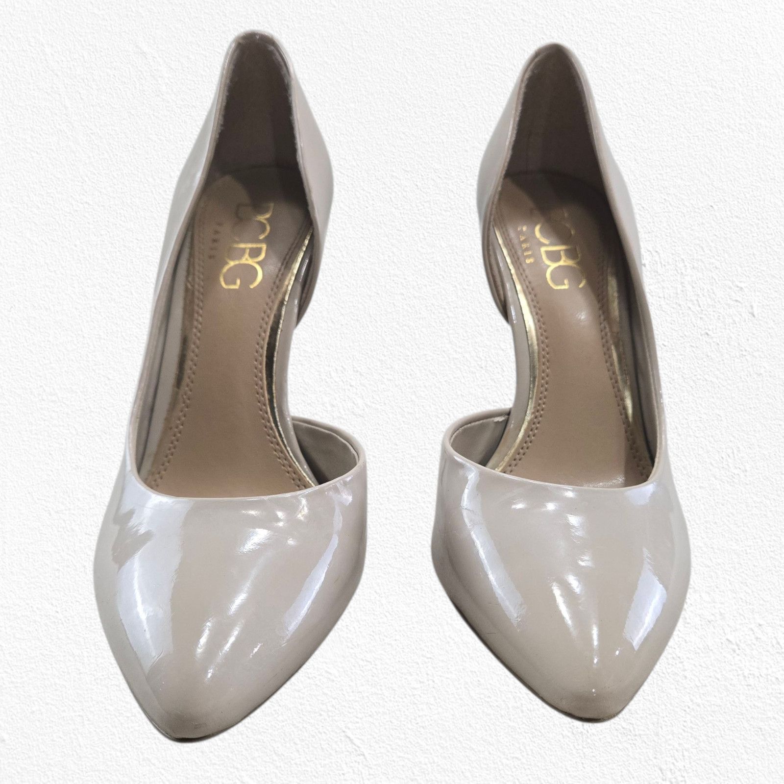 Bcbgmaxazria BCBG Jaze Light Beige Patent Leather D’Orsay Pumps 9 Size US 9 / IT 39 - 3 Thumbnail