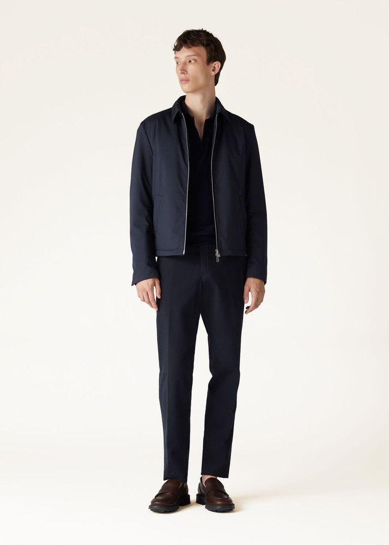 Loro Piana o1w1db10226 FAN9994 Maurin Blouson Jacket in Navy Blue Size US XL / EU 56 / 4 - 2 Thumbnail