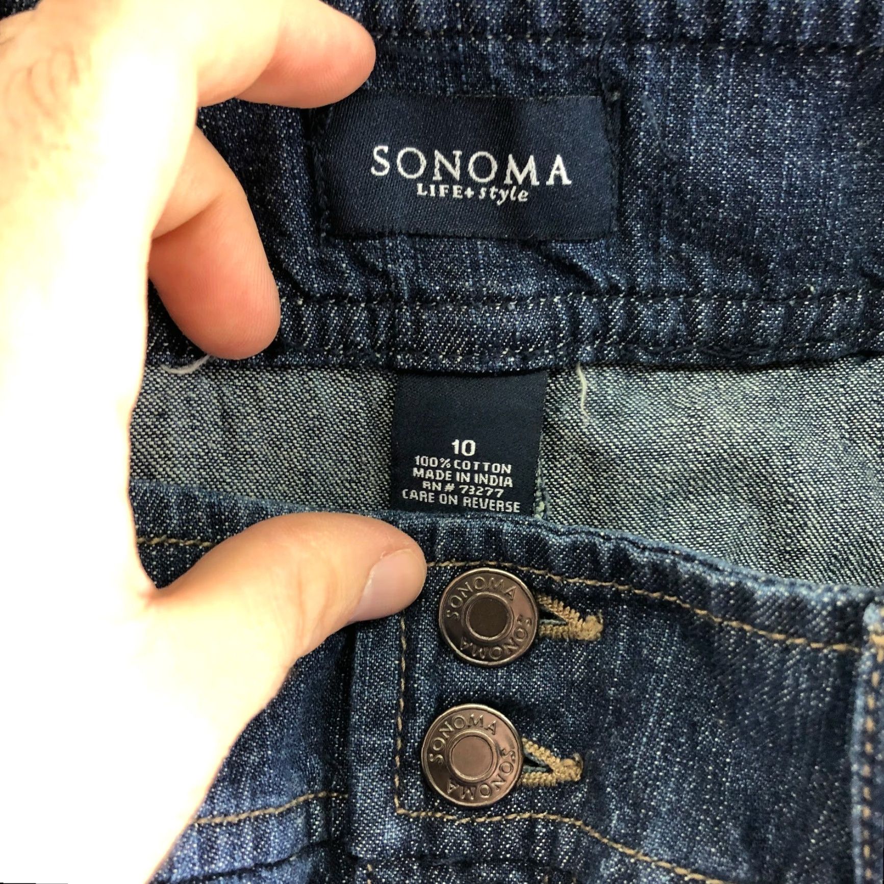 Denime Sonoma Blue Jean Skirt Womens Size 10 Midi Mini Denim 32" Waist Medium Wash Cotton Size 32" / US 10 / IT 46 - 6 Thumbnail