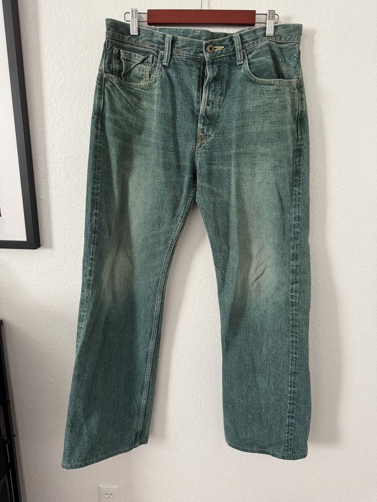 Kapital PLANT DYED NO. 4 GREEN DENIM Size US 34 / EU 50 - 1 Thumbnail