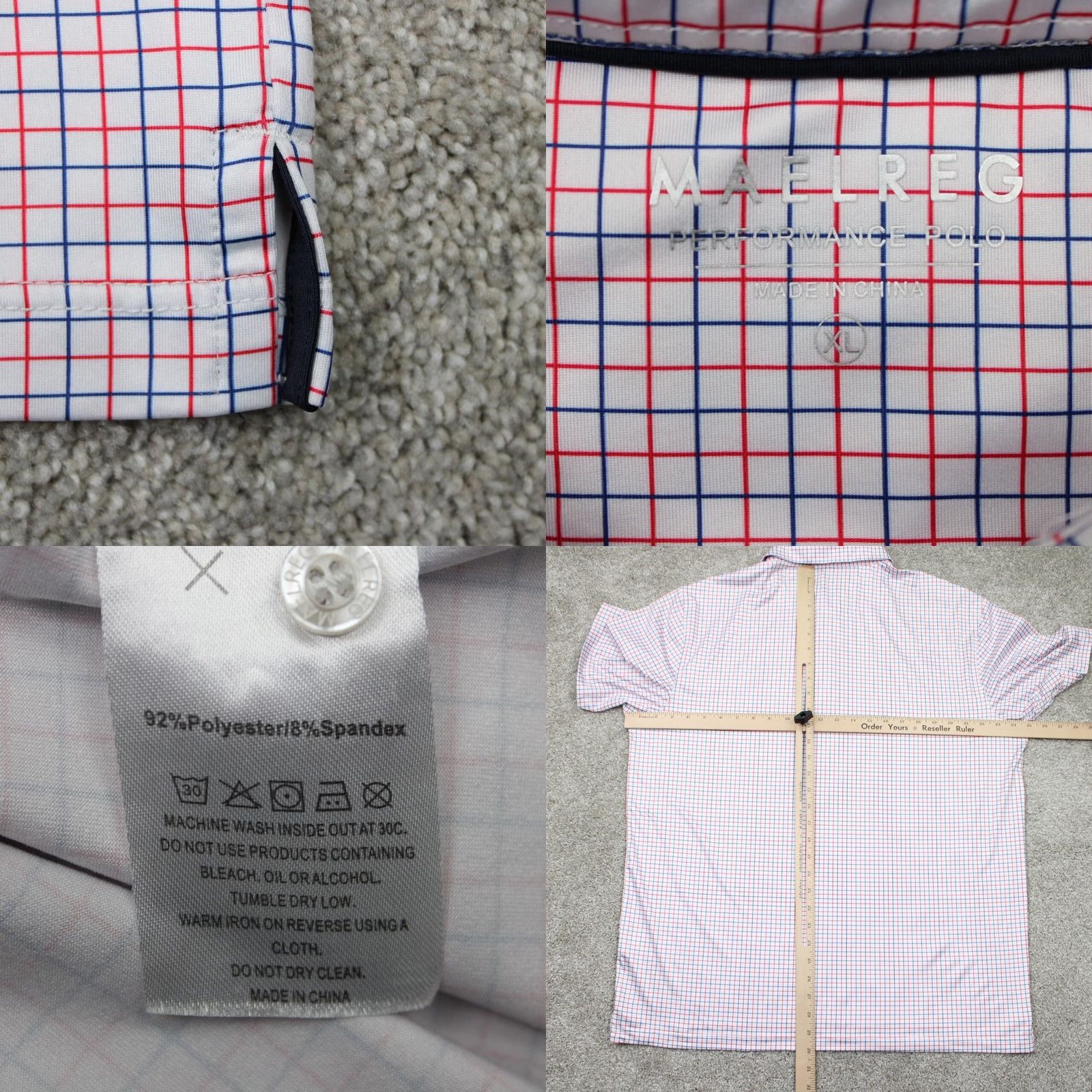 Vintage Maelreg Polo Shirt Mens XL Red/White/Blue S/S Stretch Golf Pullover Shirt Size US XL / EU 56 / 4 - 8 Thumbnail