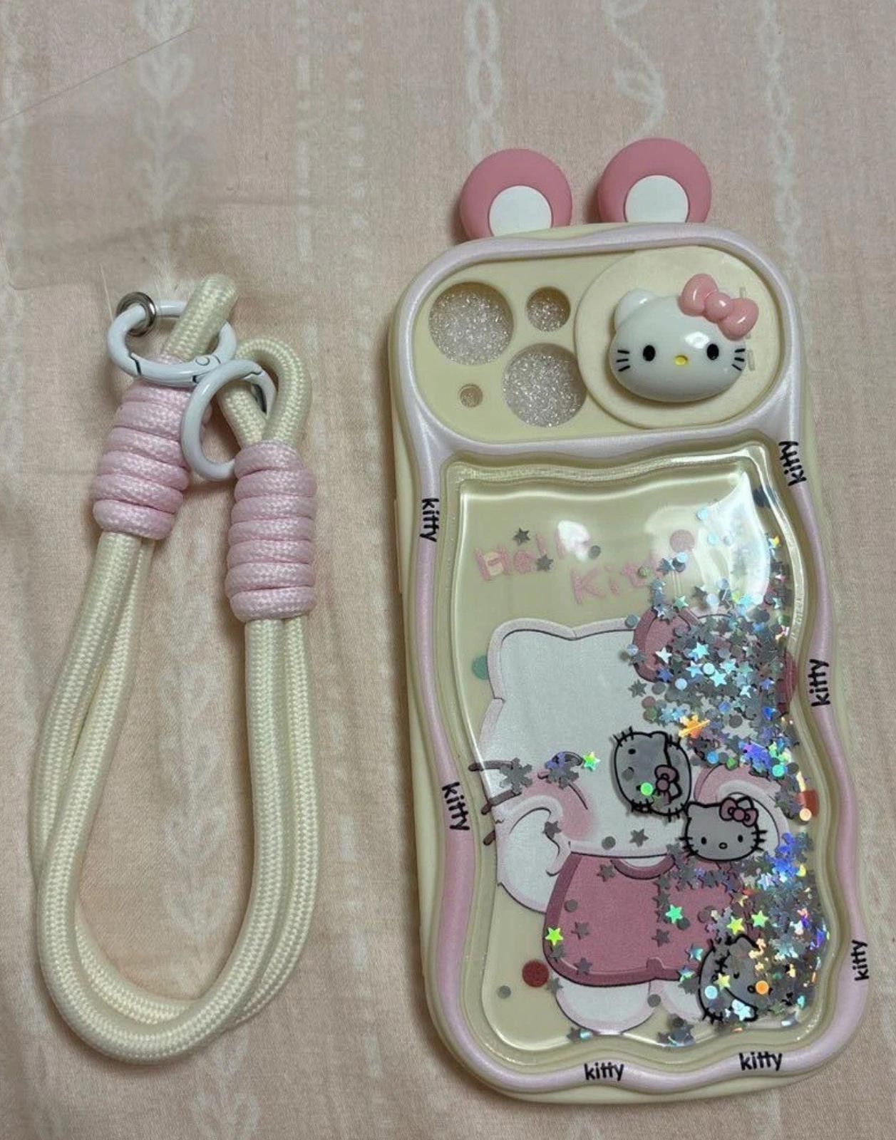 Designer Hello Kitty IPhone 16 ProMax Phone Case Pink Glitter Snowglo Size ONE SIZE - 2 Thumbnail