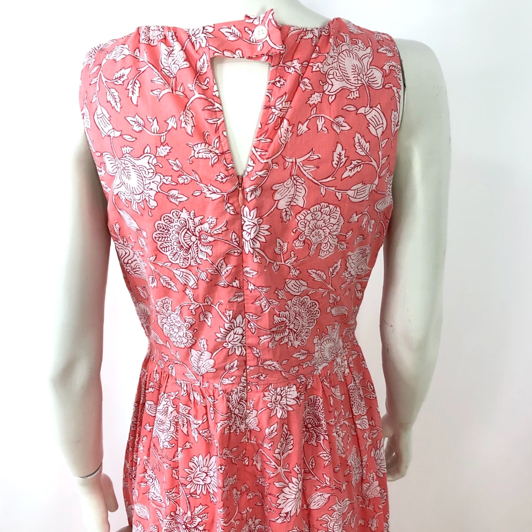 J.Crew J.Crew Factory 4 Fit and Flare Midi Dress Pink Floral Sleeveless Casual Party/Cocktail Womens Midi Dress Size S / US 4 / IT 40 - 5 Thumbnail