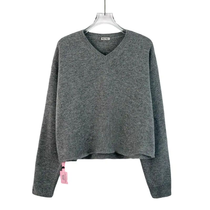 Miu Miu Miu Miu Gray Women's Sweater 0089 Size M / US 6-8 / IT 42-44 - 1 Thumbnail