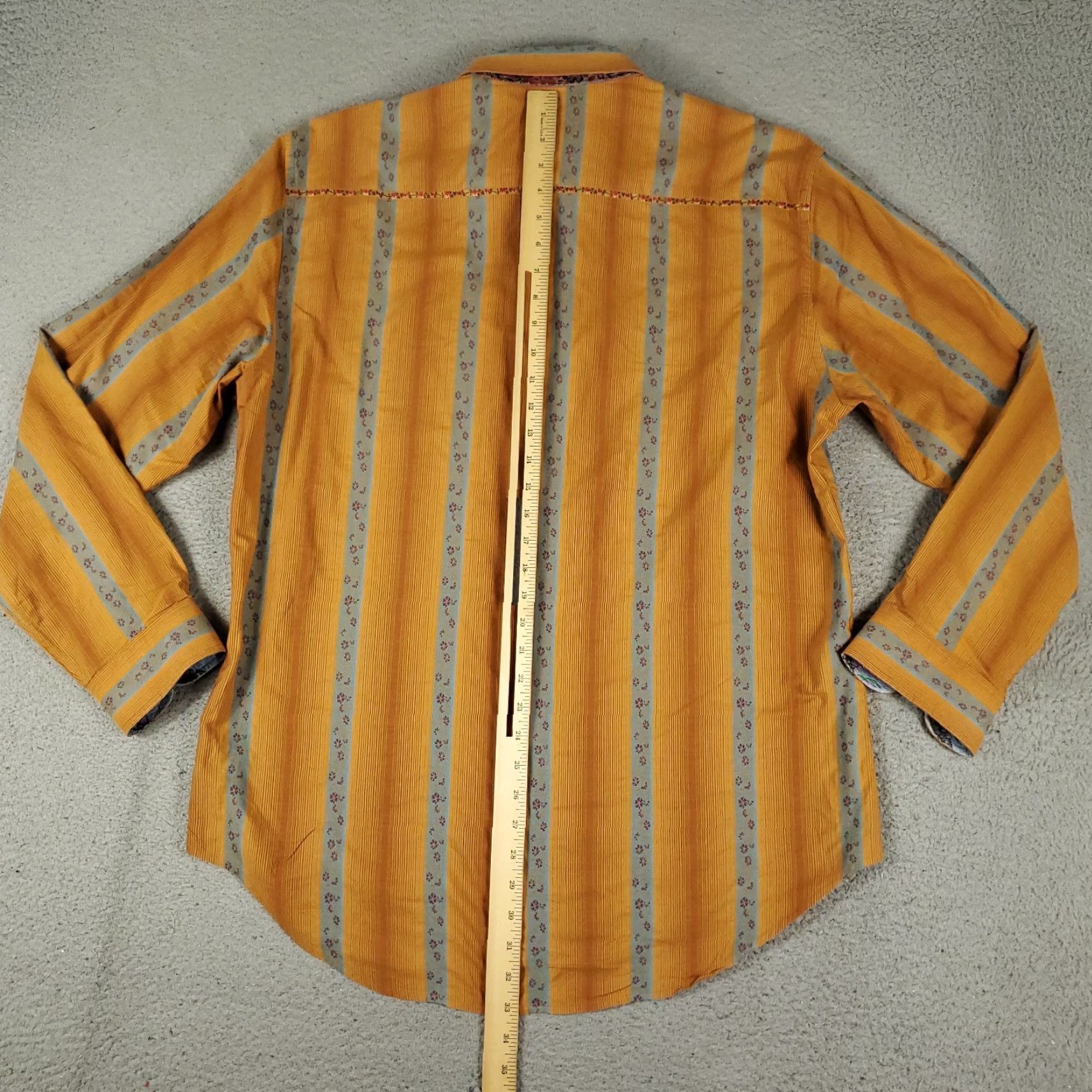 Robert Graham Robert Graham Shirt Mens XL Gray Striped Button-Up Long Sleeve, Classic, Preppy, Business, Casual, Formal, Wedding, Workwear, American, Modern Size US XL / EU 56 / 4 - 4 Thumbnail