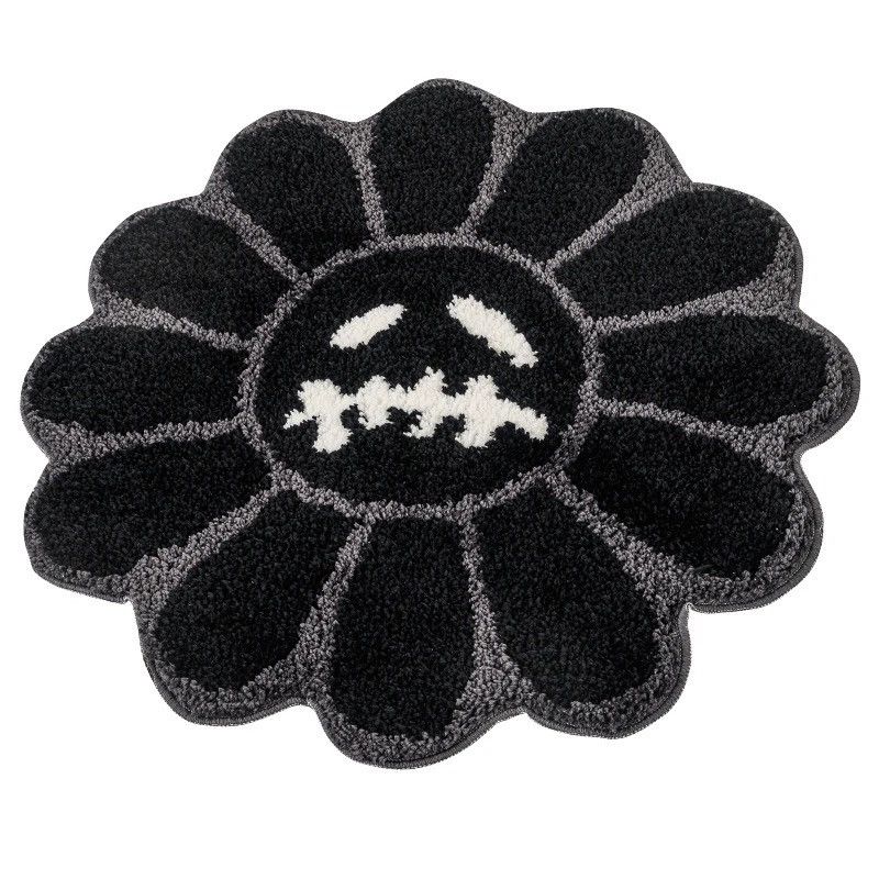 Handmade × Other Smiling Face Tufted Flower Rug Retro Carpet for Bedroom Size ONE SIZE - 3 Thumbnail