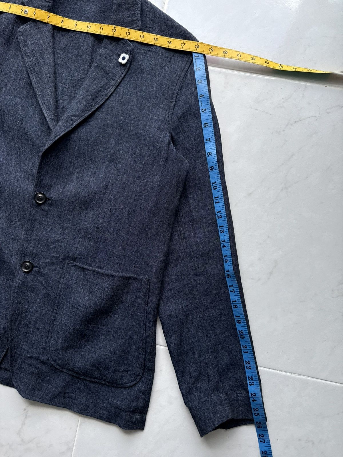 Lardini 💥LUXURY💥 Lardini Indigo Blue Blazer Jacket Size US M / EU 48-50 / 2 - 18 Thumbnail