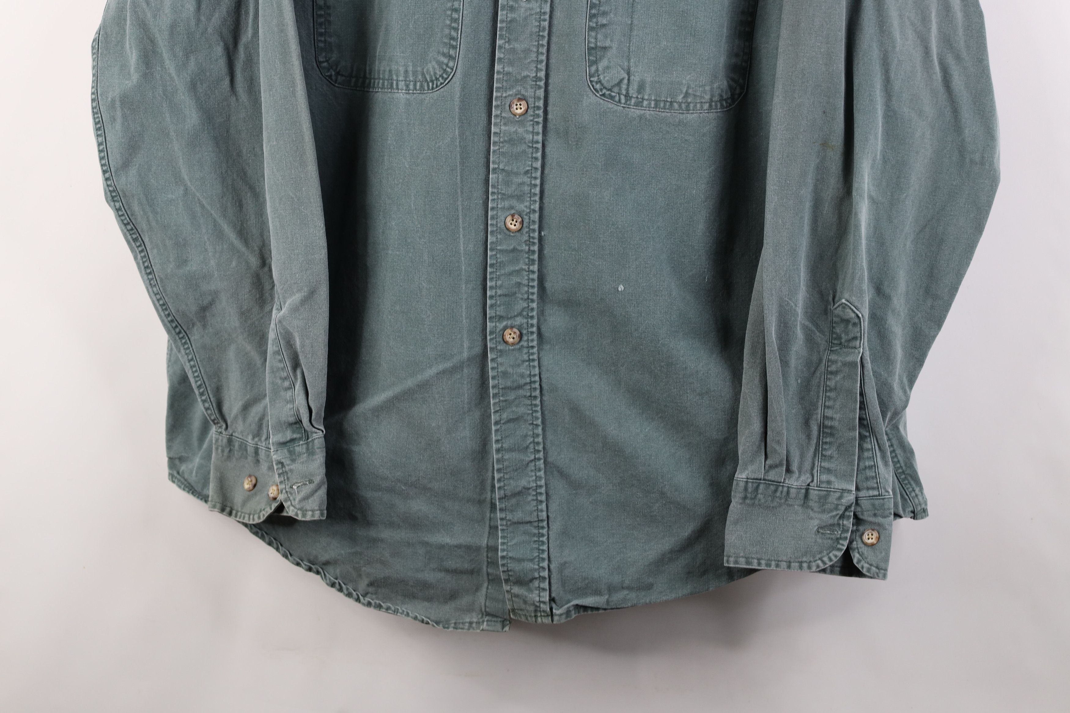 Carhartt Vintage 90s Carhartt Stonewash Canvas Button Down Shirt USA Size US XL / EU 56 / 4 - 3 Thumbnail