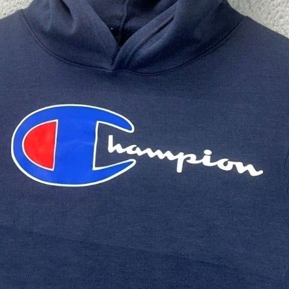 Champion Champion Hoodie Mens Medium Navy Graphic Print Pullover Sweatshirt New Q8 Size US M / EU 48-50 / 2 - 7 Thumbnail
