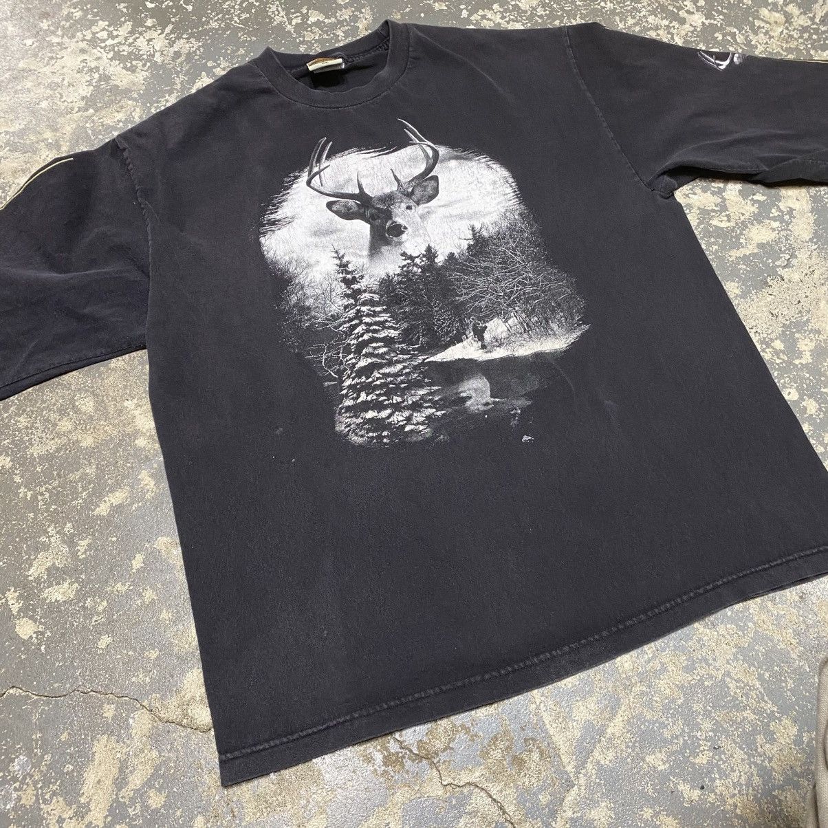 Japanese Brand × Vintage Vintage Deer Outdoor Black Long Sleeve Tshirt Size US XL / EU 56 / 4 - 12 Thumbnail