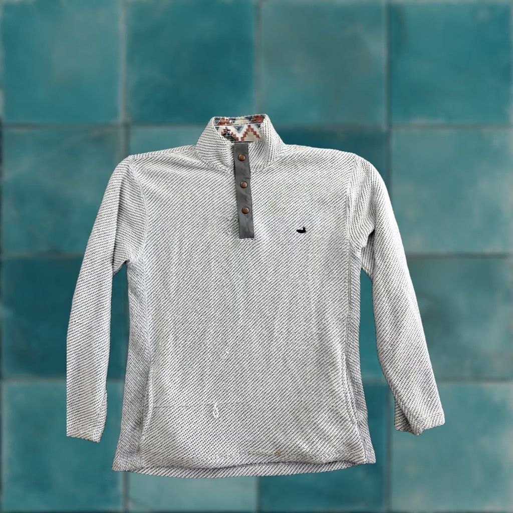 Roper VINTAGE Southern Marsh Pawleys Rope Sweater Men's S Gray Pullover Mock Neck Button Size US S / EU 44-46 / 1 - 1 Thumbnail