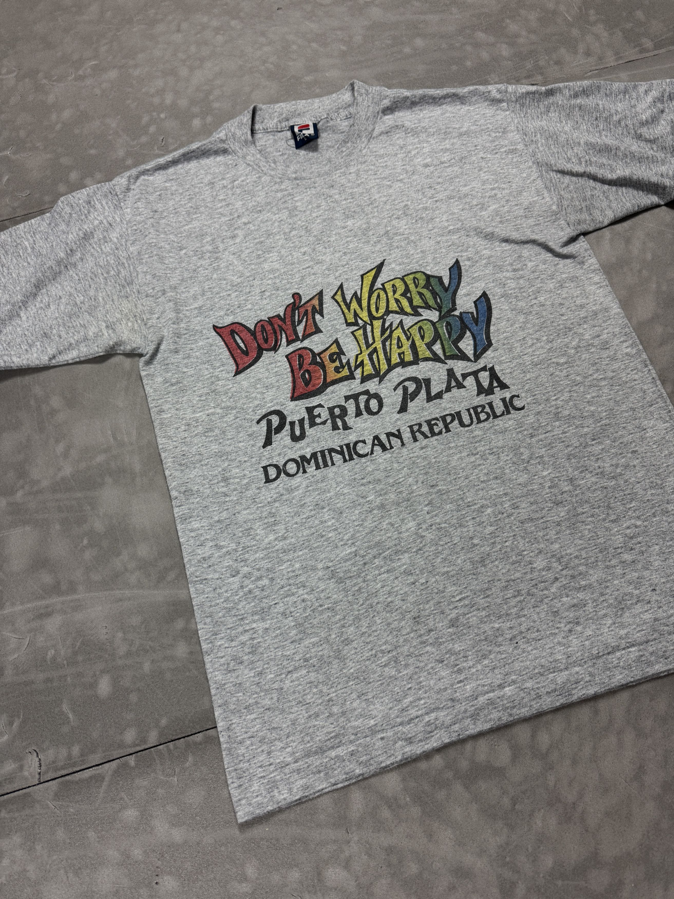 Fila × Vintage Vintage Fila T-shirt single stitch Don’t Worry Be Happy 90s Size US M / EU 48-50 / 2 - 3 Thumbnail