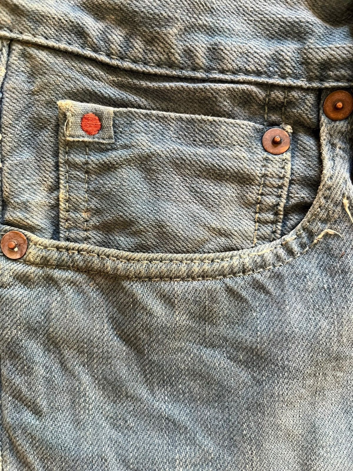 45rpm × Japanese Brand Vintage 45Rpm Selvedge Light Blue Sky Distressed Jeans Size US 30 / EU 46 - 4 Thumbnail